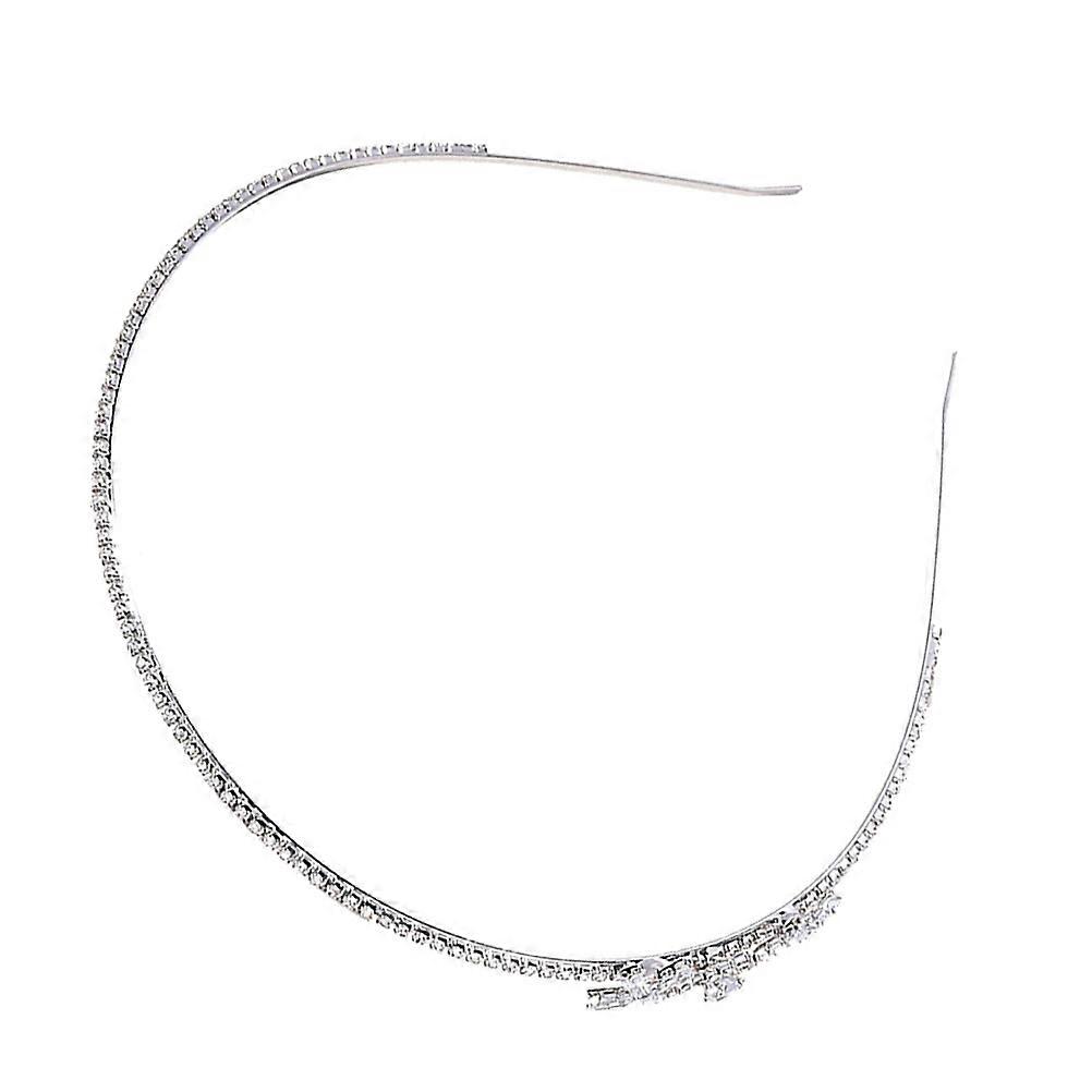 Silver Alloy Bride Headband with Workmanship for Wedding Decor and Special Occasions 9.5 Inches