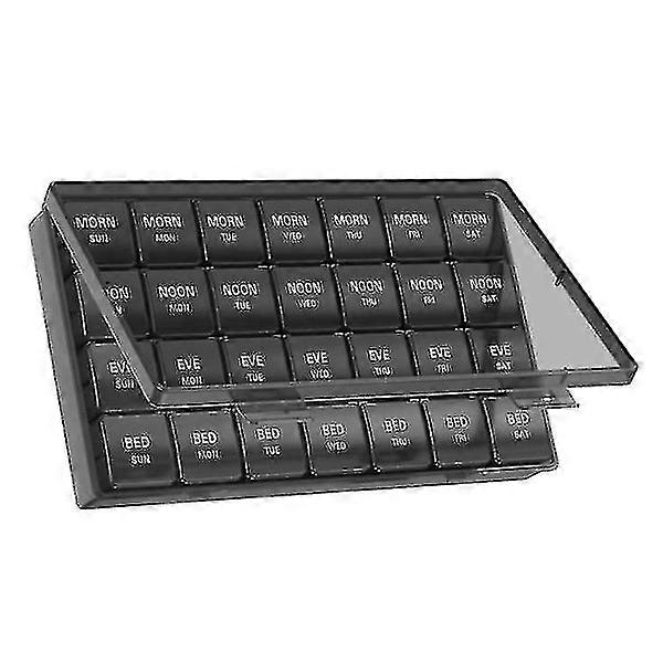 Monthly Pill Organizer, 4 Week Case Moisture-Proof Large 28-Day Pill Box