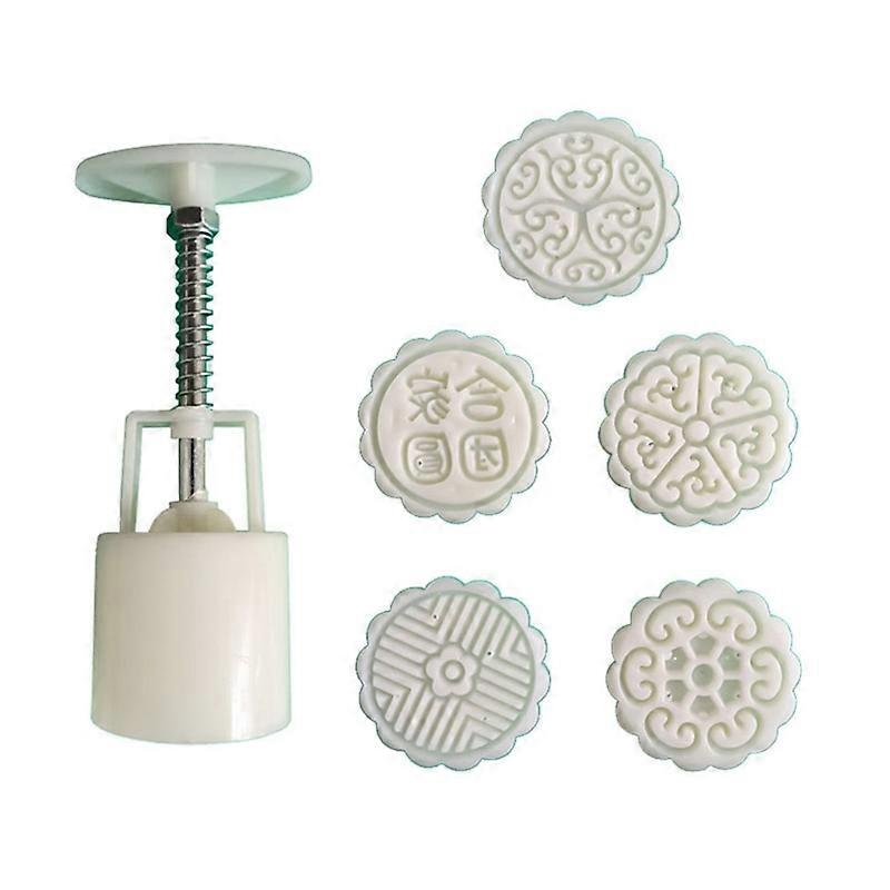 Cookie Stamp Mooncake Mold Kit with Mode Pattern Bath Bomb DIY Festival Decoration Hand Cutter Cake Mold Kitchen Gift