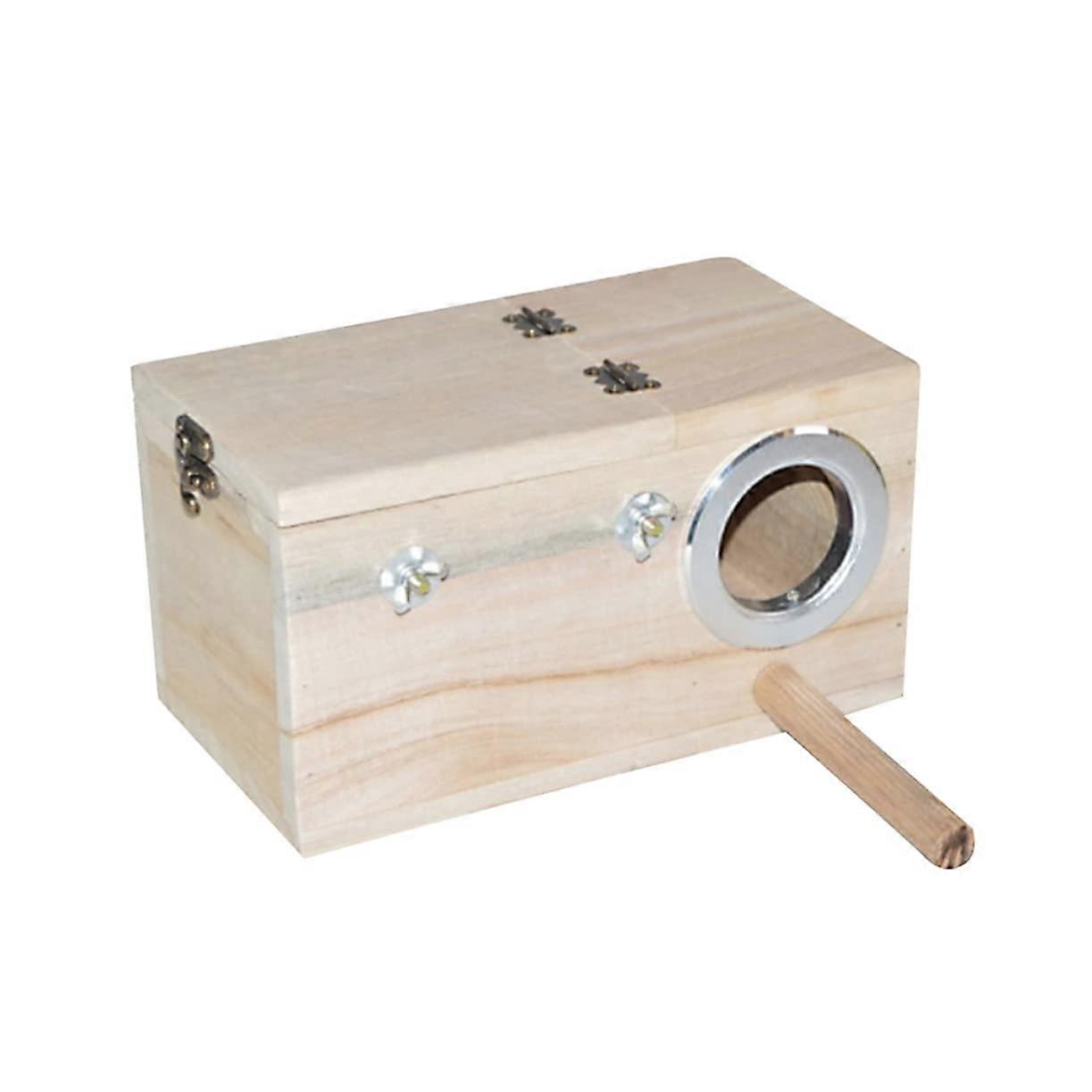 Parrot Breeding Box Nesting Cages for Pets, Weather-Resistant Bamboo Birdhouse for Budgerigar and Parakeet Observation