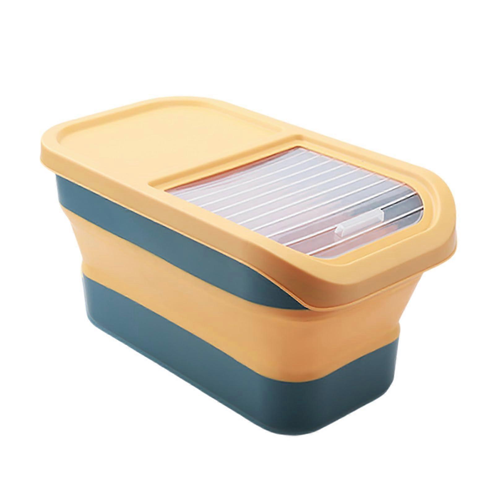 Pet Food Storage Container RMF823, Collapsible Dog And Cat Food Container With Sliding Lid, 43x25 cm, Yellow