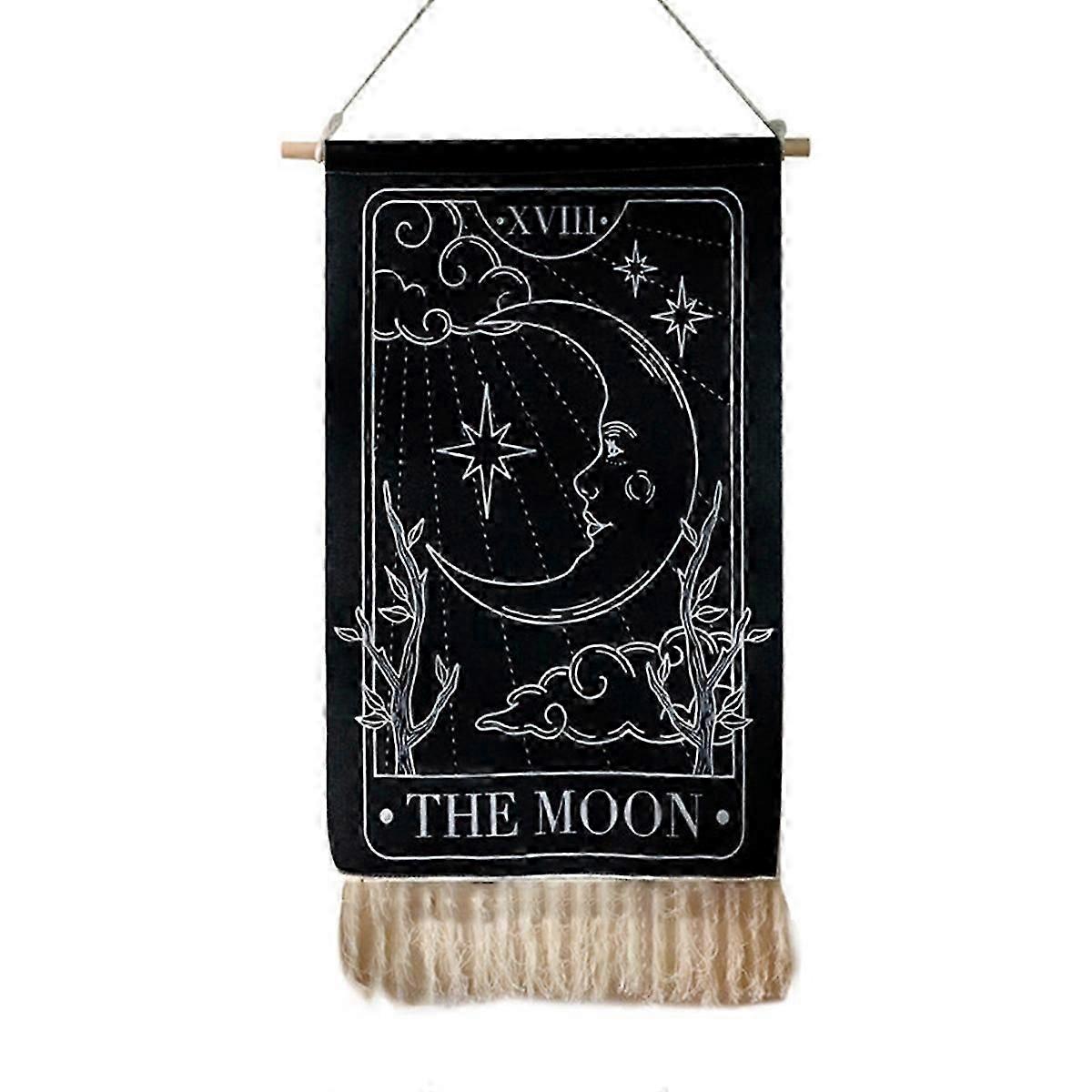 Printed Tassel Tapestry Decorative Hanging Background Wall Cloth, B