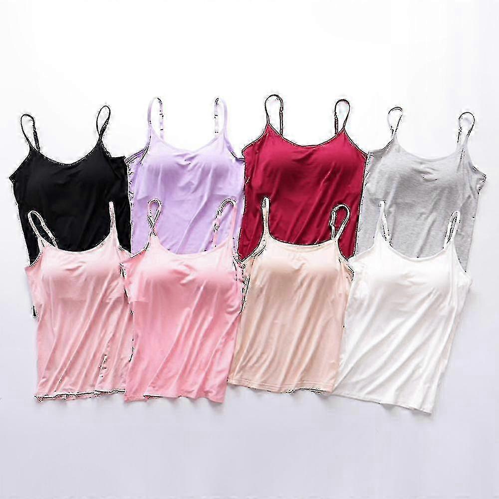 Women's Slim Fit Tank Tops with Built-In Bra and Padding