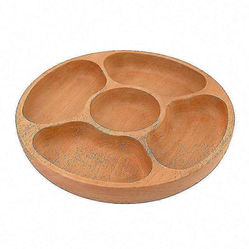 Tre Rund Snack Serveringsbrett For Desserter - 1 stk Trefarget Serviseplate