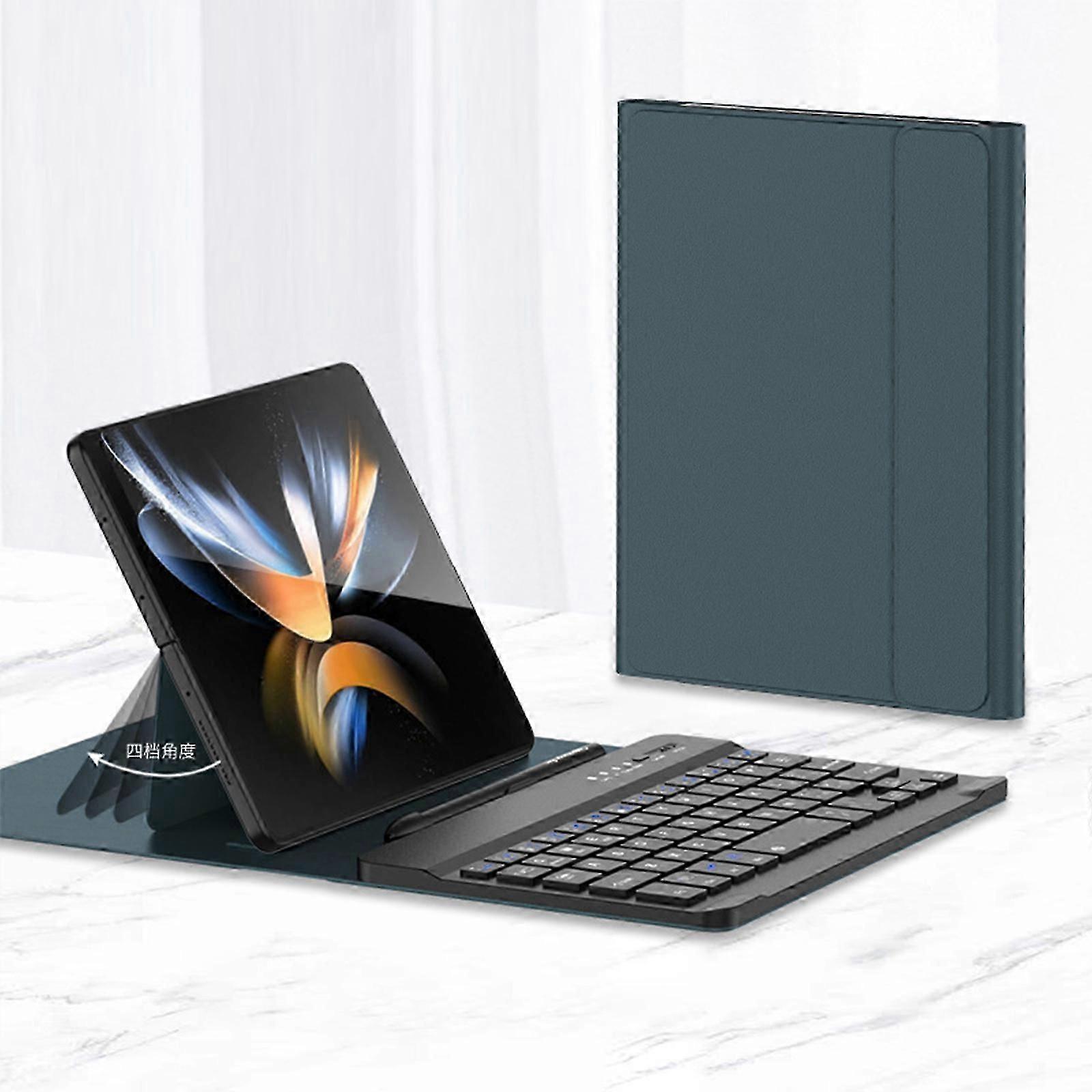 Leather Fold Stand Keyboard For Samsung Galaxy Z Fold 2 3 4 Bluetooth Wireless Keyboard With Stand and Pen Slot Case Cover