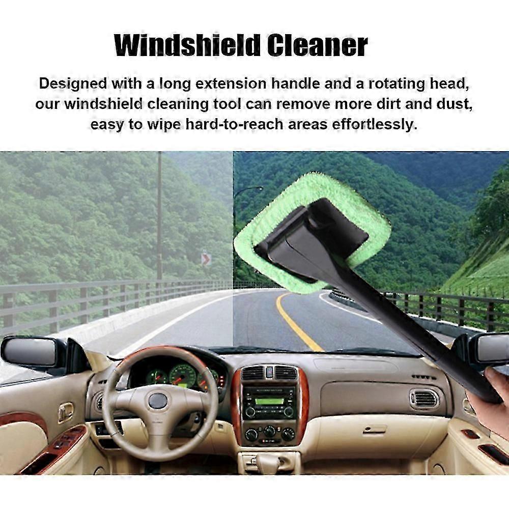 Windshield Car Window Cleaning Brush with Removable Handle Glass Wiper Cleaner Kit for Automobile/Home