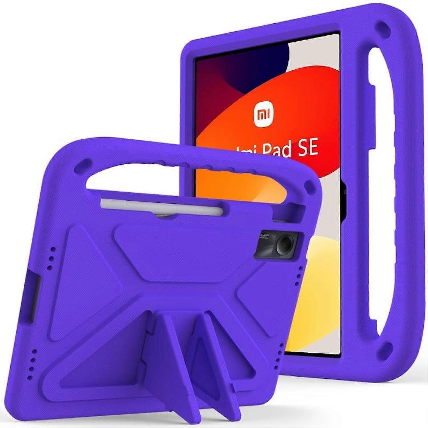 Kids Case for Xiaomi Redmi Pad SE 11 Inch 2023 - Durable Shockproof Eva Foam Tablet Cover with Handle and Stand in Purple