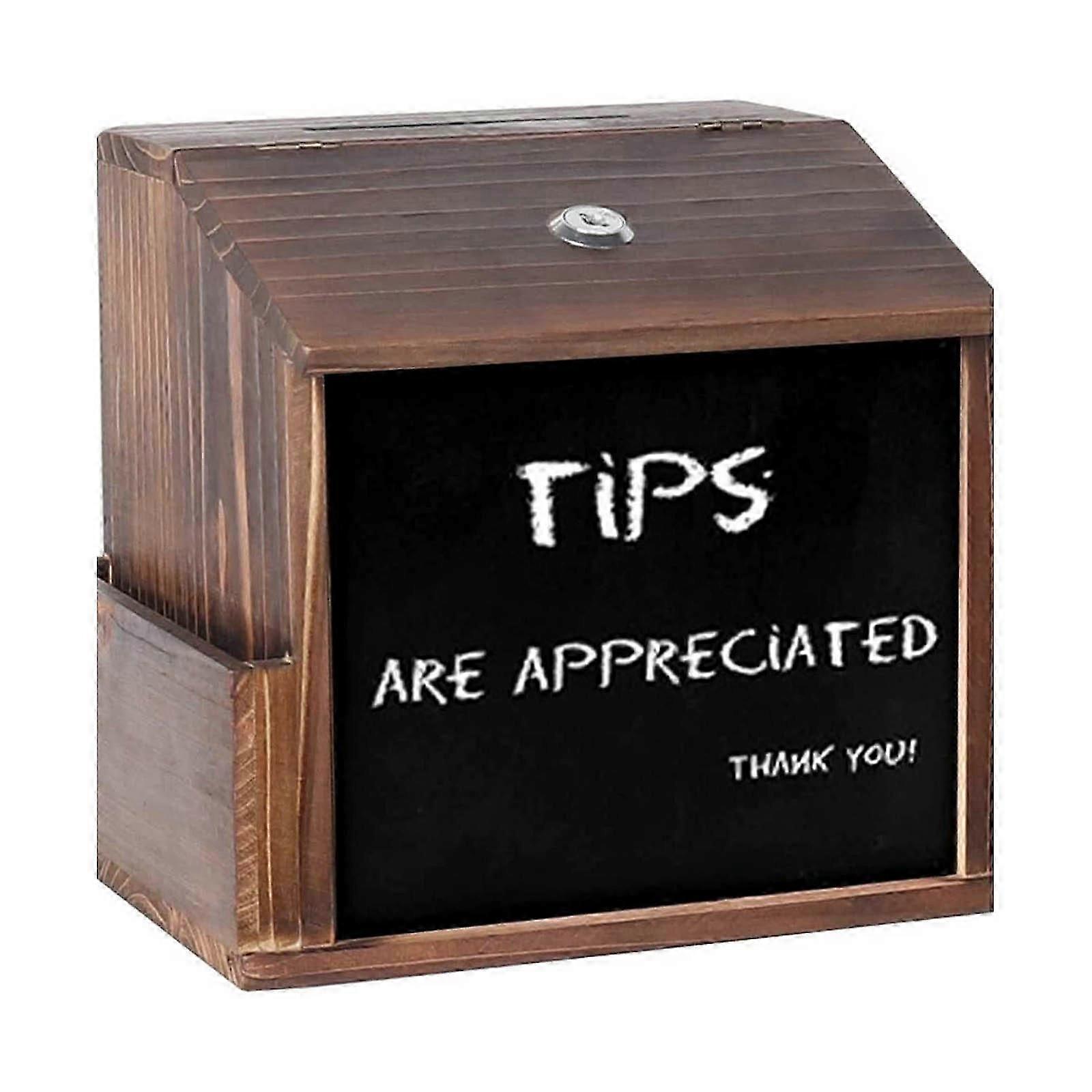 Wood Suggestion Box with Chalkboard Label Mailbox Donation Box Tip Jar Donation Raffle Ticket Box Wall Mounted Collect