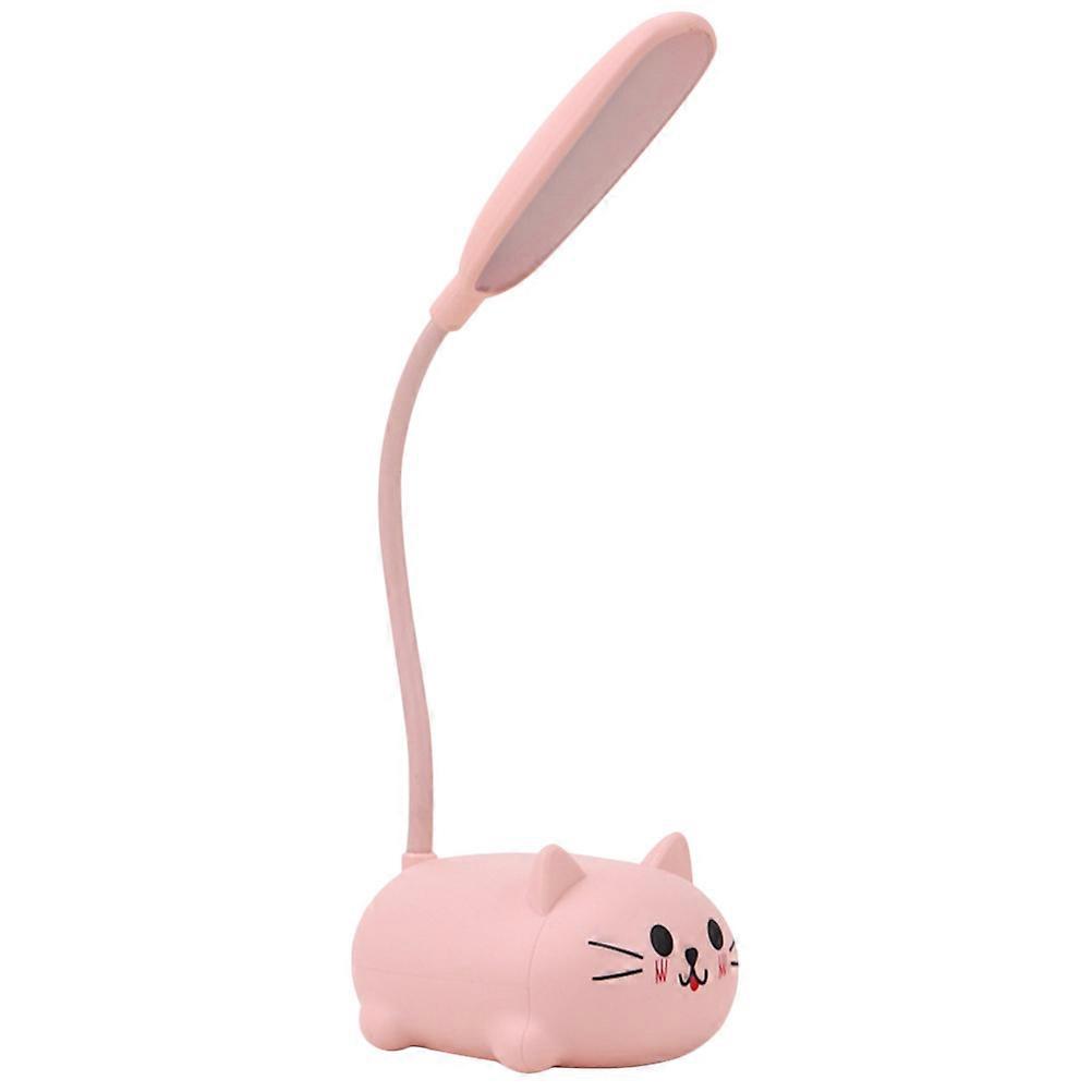 Cute Cat Desk Lamp, Rechargeable LED Night Light, Eye Caring Table Lamp, Cartoon Design for Bedroom Study Reading Use
