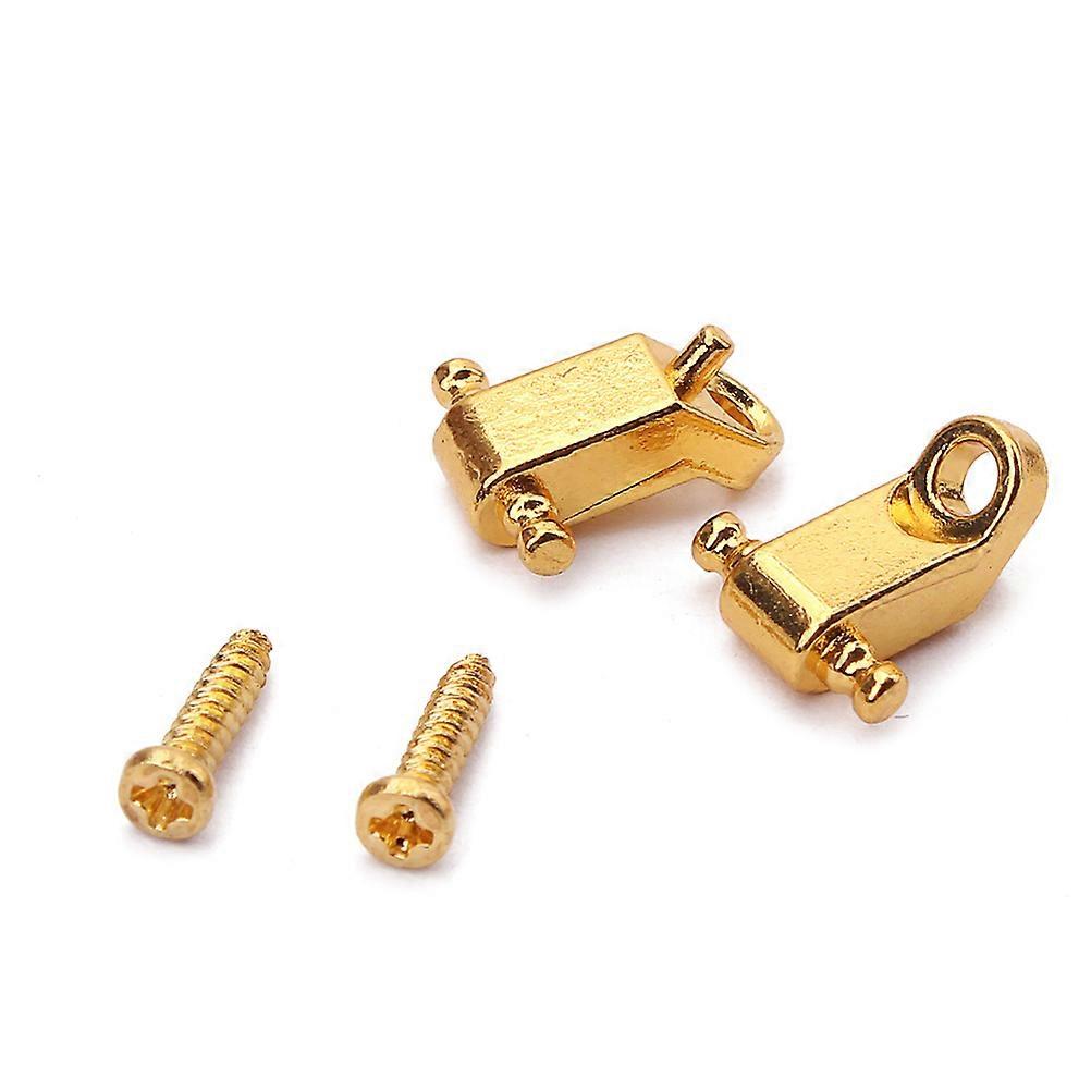 Electric Guitar String Retainers Tree Roller Style For Guitar Maintenance Made Of High Grade Material In Golden 2 Sets
