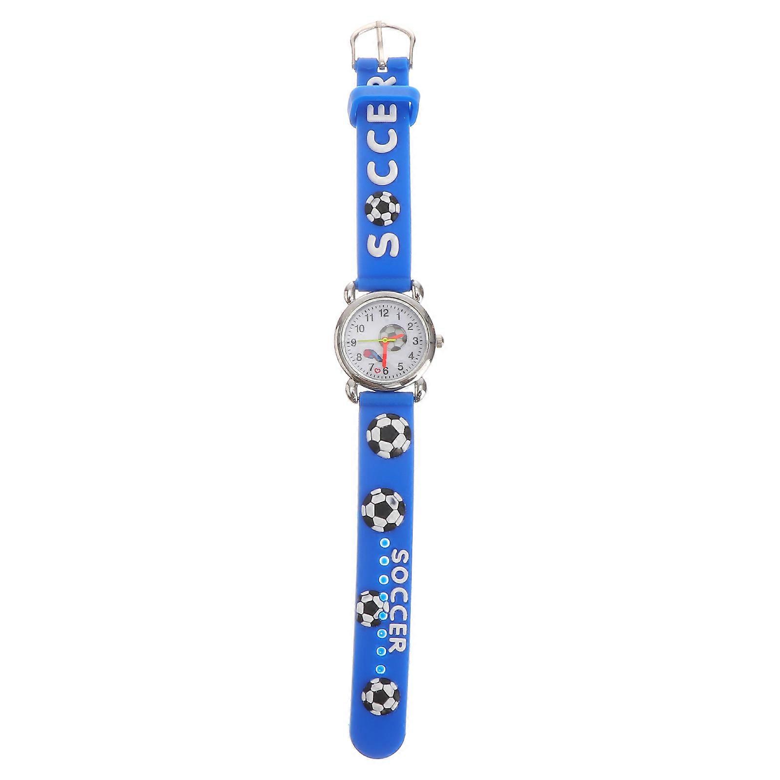 Analog Kids Watch With Cartoon Soccer Pattern Suitable For Daily Use Designed For Boys And Girls 1Pcs