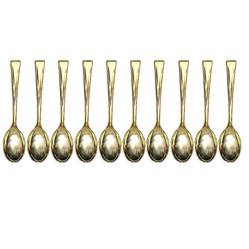 48Pack Mini Spoons Plastic Dessert Utensils For Drinking Soup At Coffee Shop With Smooth Surface And Round Edges