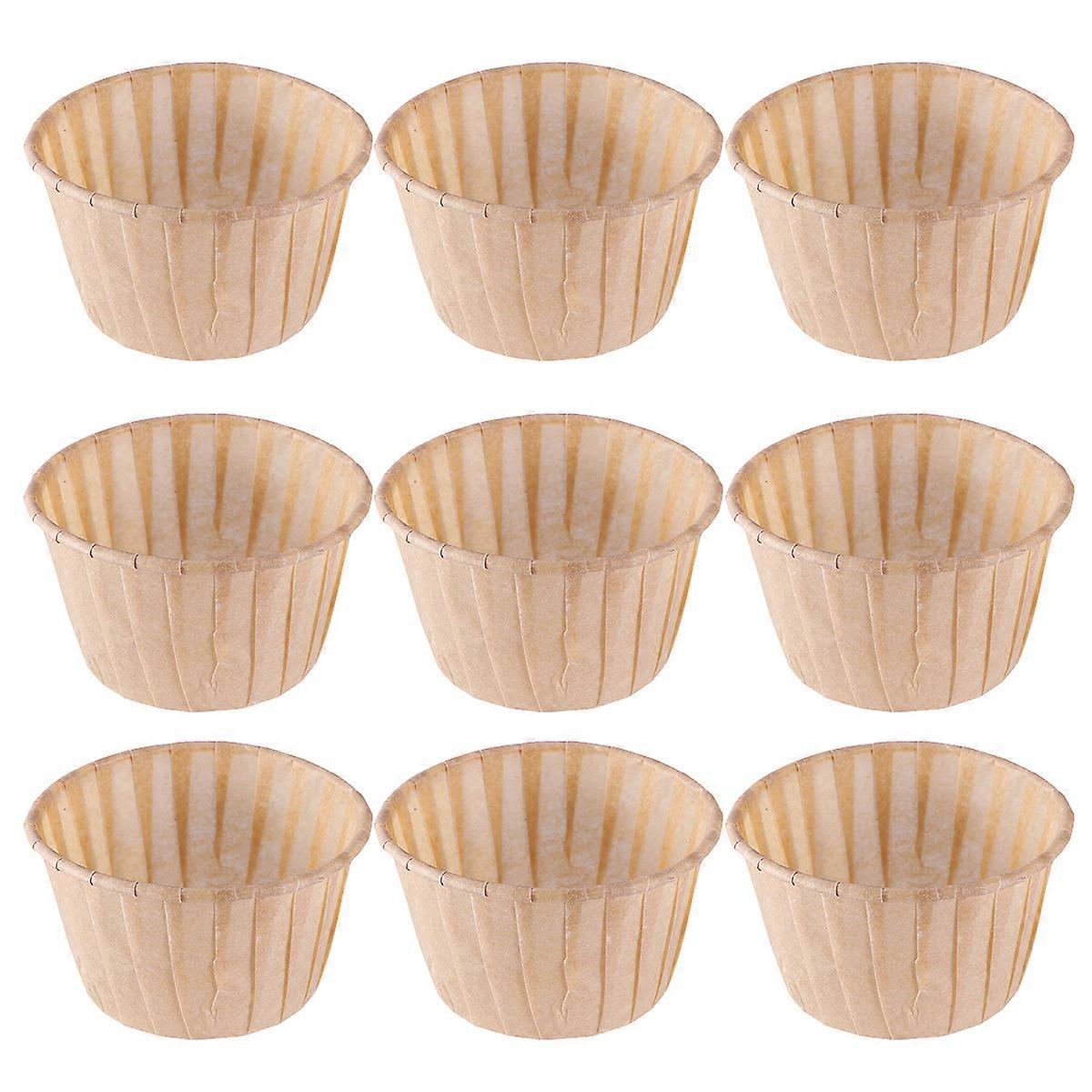 Greaseproof Baking Cups 50Pcs Khaki Muffin Paper Cups For Home Dessert Shop Round Oil-Proof Baking Accessory