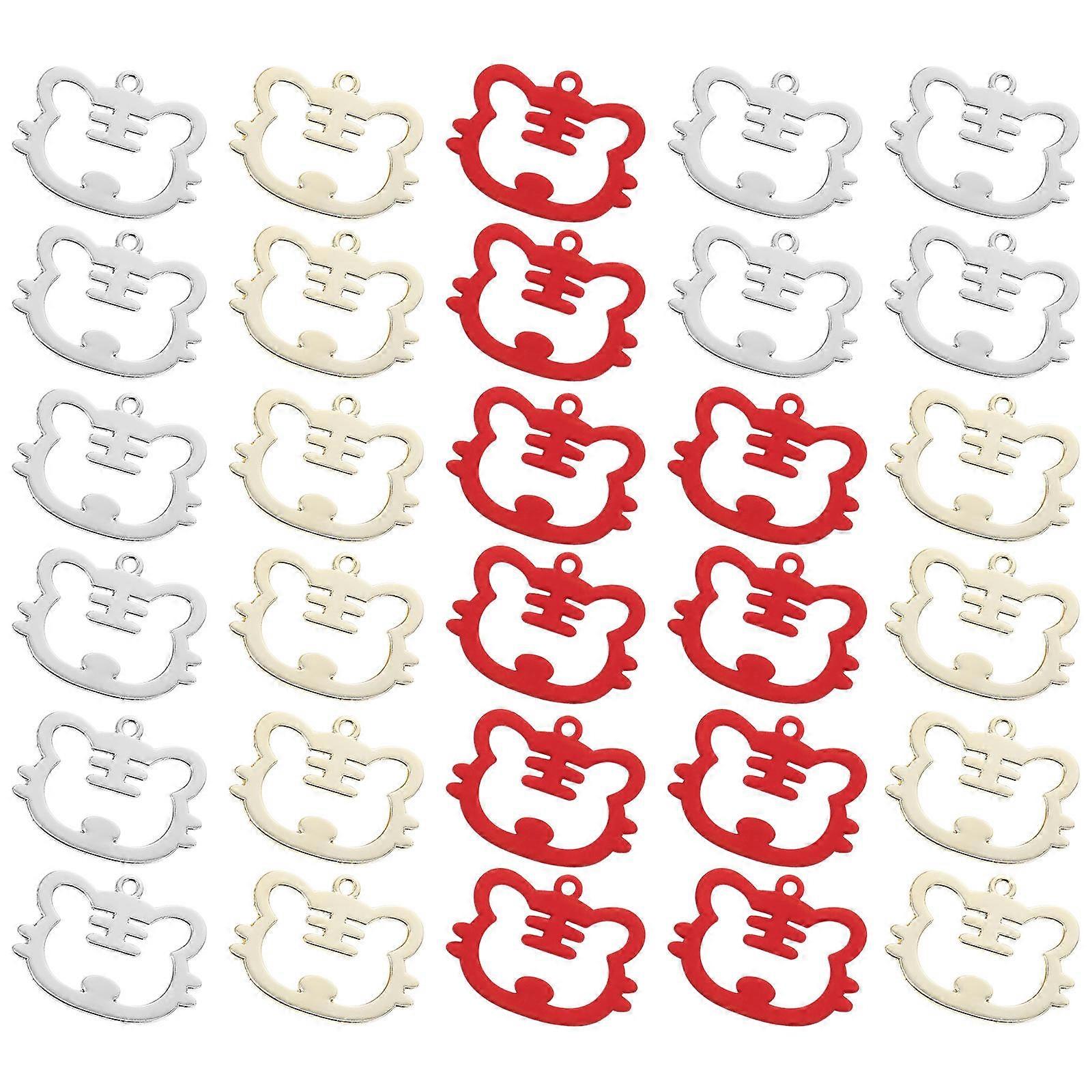 Alloy Key Pendant With Unique Tiger Shape For Daily Use And Craft Making In Assorted Color 30 Pcs