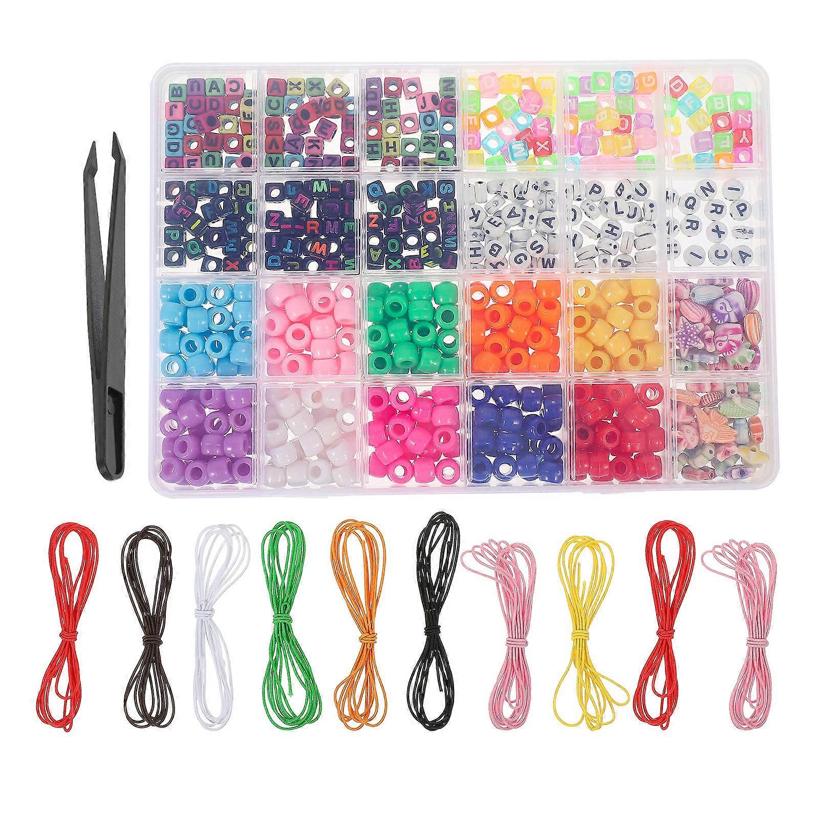 1 Set DIY Bracelet Making Kit With Assorted Color Letter Beads For Children Family Activities 0.7X0.7cm
