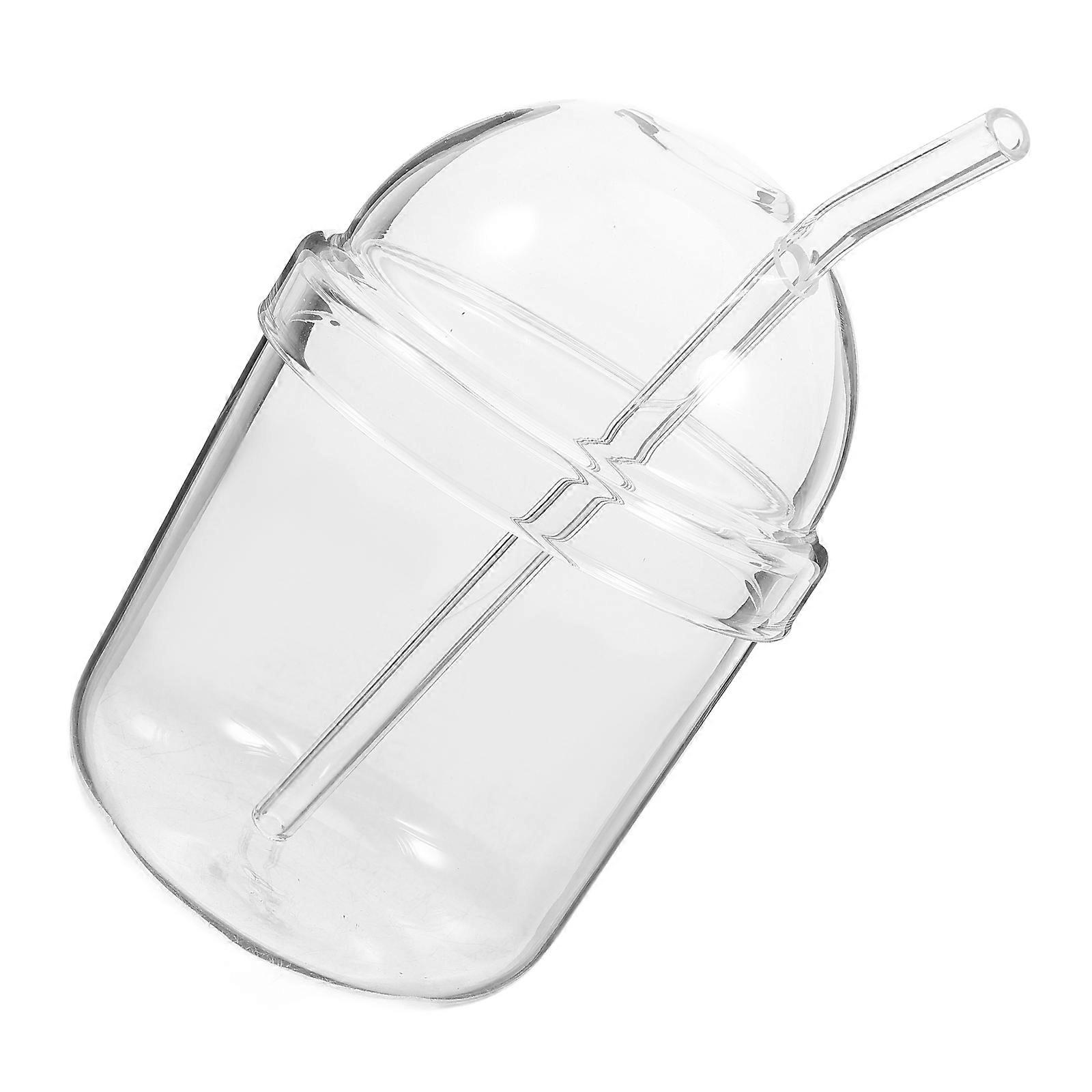 Iced Coffee Cup Set For Daily Use At Home Or Office Transparent Glass With Straw Function 1 Set