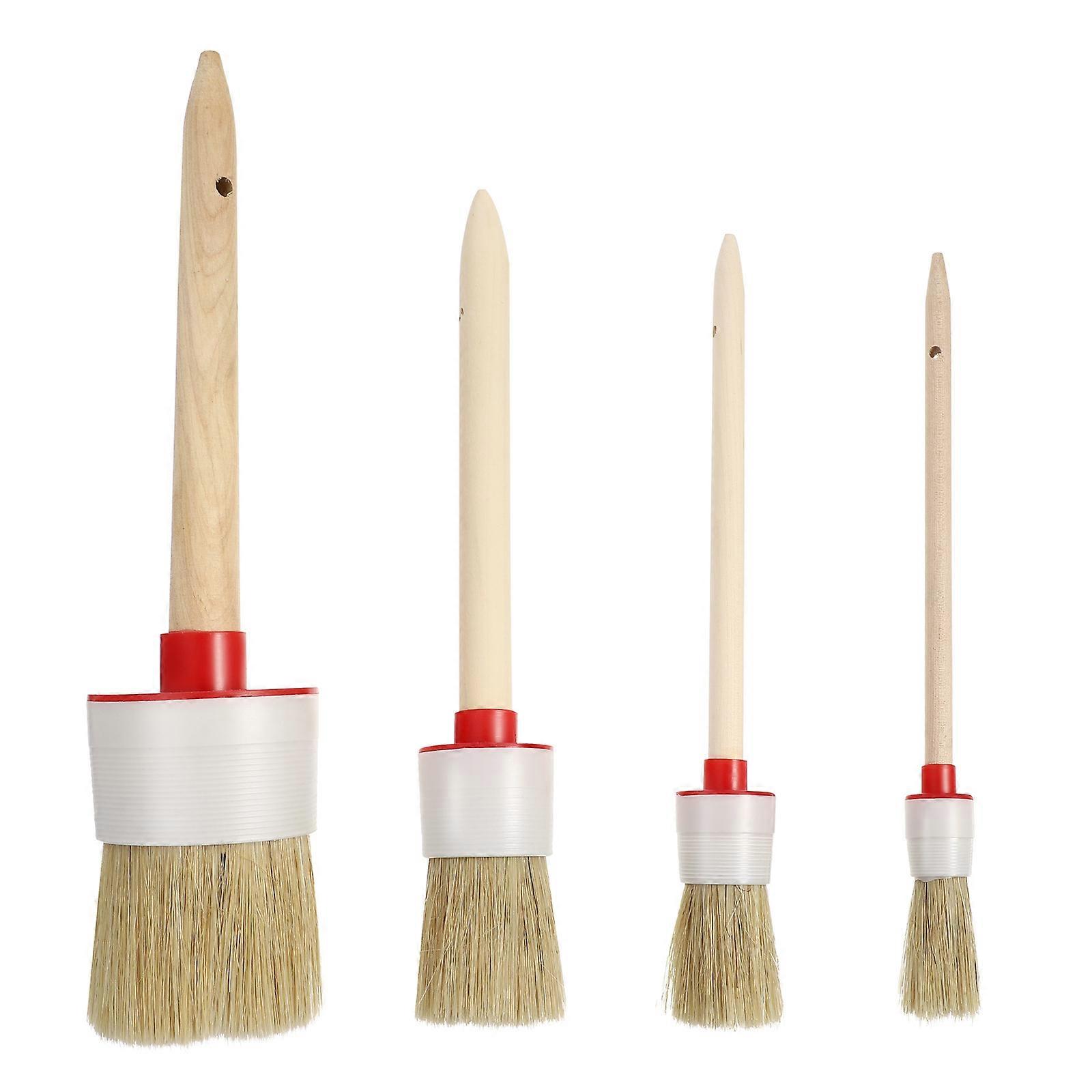 4pcs/set Wooden Handle Paint Varnish Home Cleaning Brush