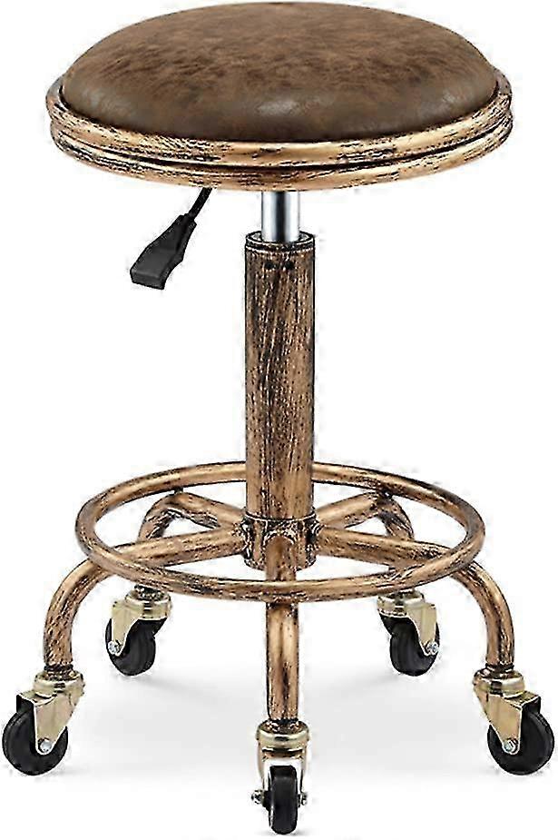 Vintage & Caster Bar Stool, 360° Swivel Height Adjustable Stool 50-64cm - Perfect for Hairdressing & Workshop, Compatible with Bar Table Stool