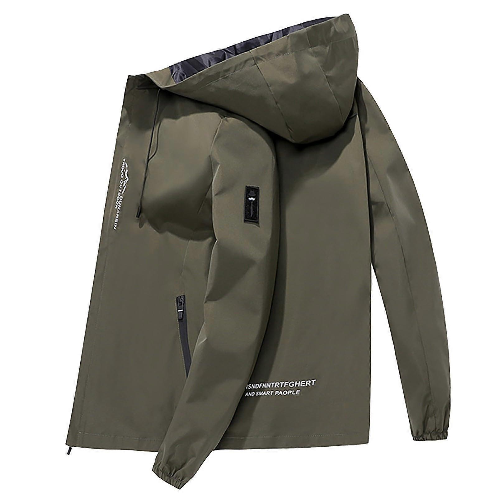 Transition Jacket Men's Casual Winter Jacket Windproof Lightweight Quilted Green 4XL