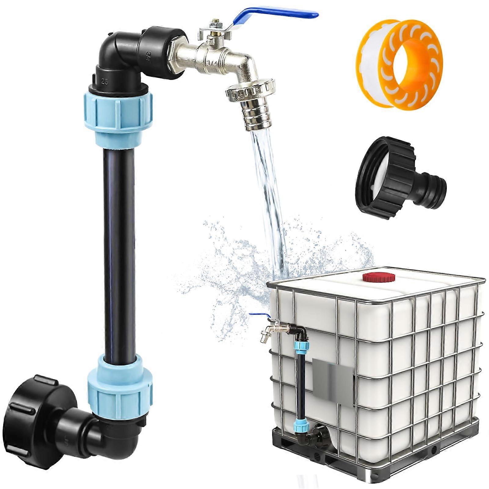 IBC-Adapter mit erhöhtem Zinklegierungshahn 1000L Regenwassertank Zinklegierungshahn