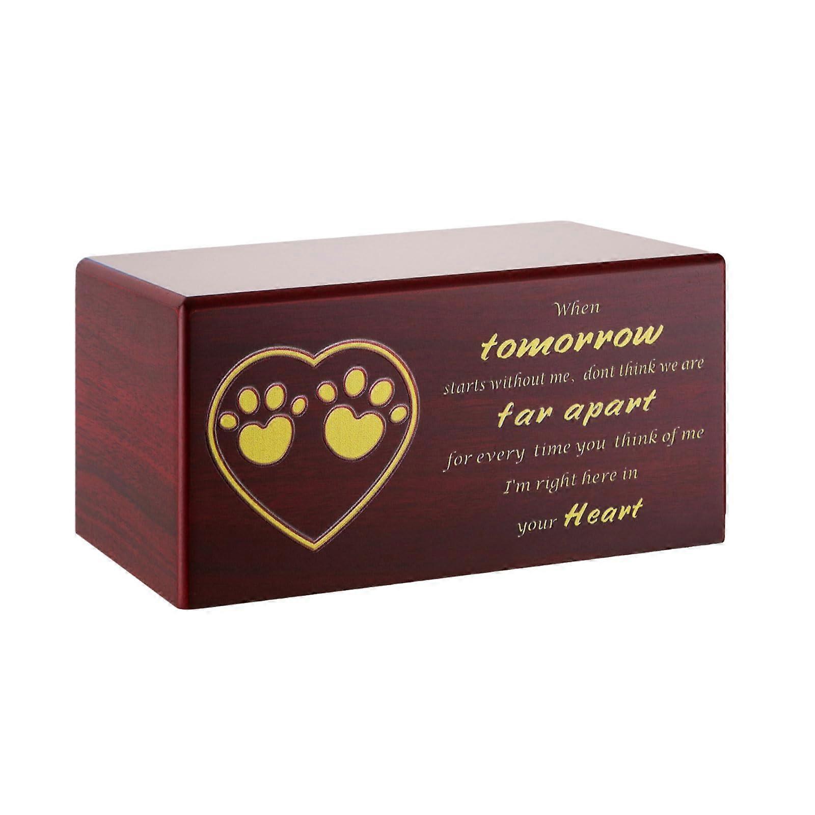 Elegant Wood Pet Urns Box For Dogs Cats Pet Ashes Container Keepsakes With Word Pet Memory Coffins Box Memorial