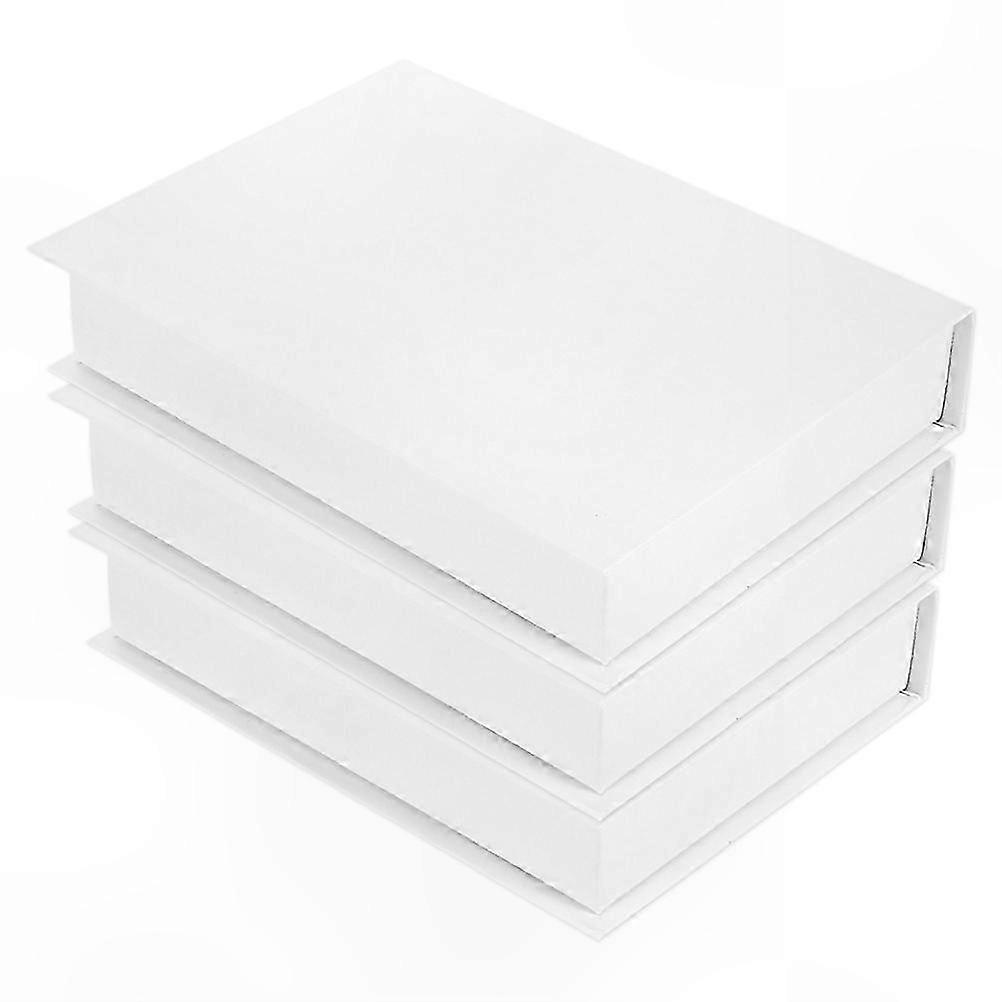 Minimalist Decorative Books for Home Office, Faux Book Set, White Design, 3 Pieces