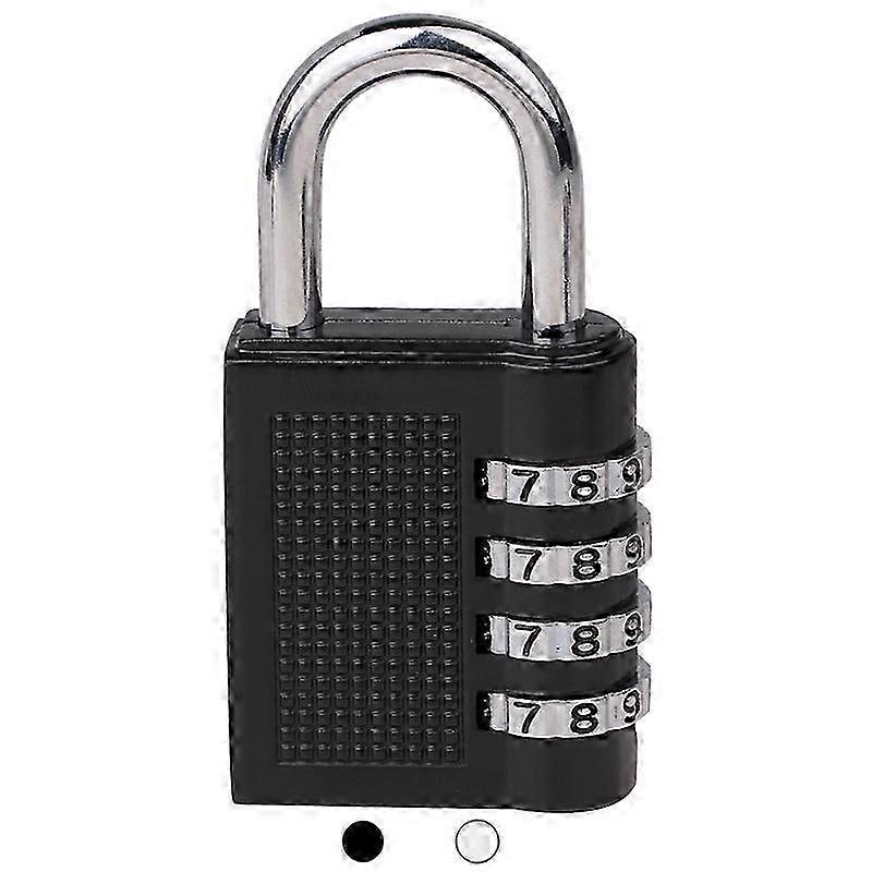 4 Pack 4 Digit Combination Padlock Heavy Duty Combination Code Lock, Black, 7.9*4cm