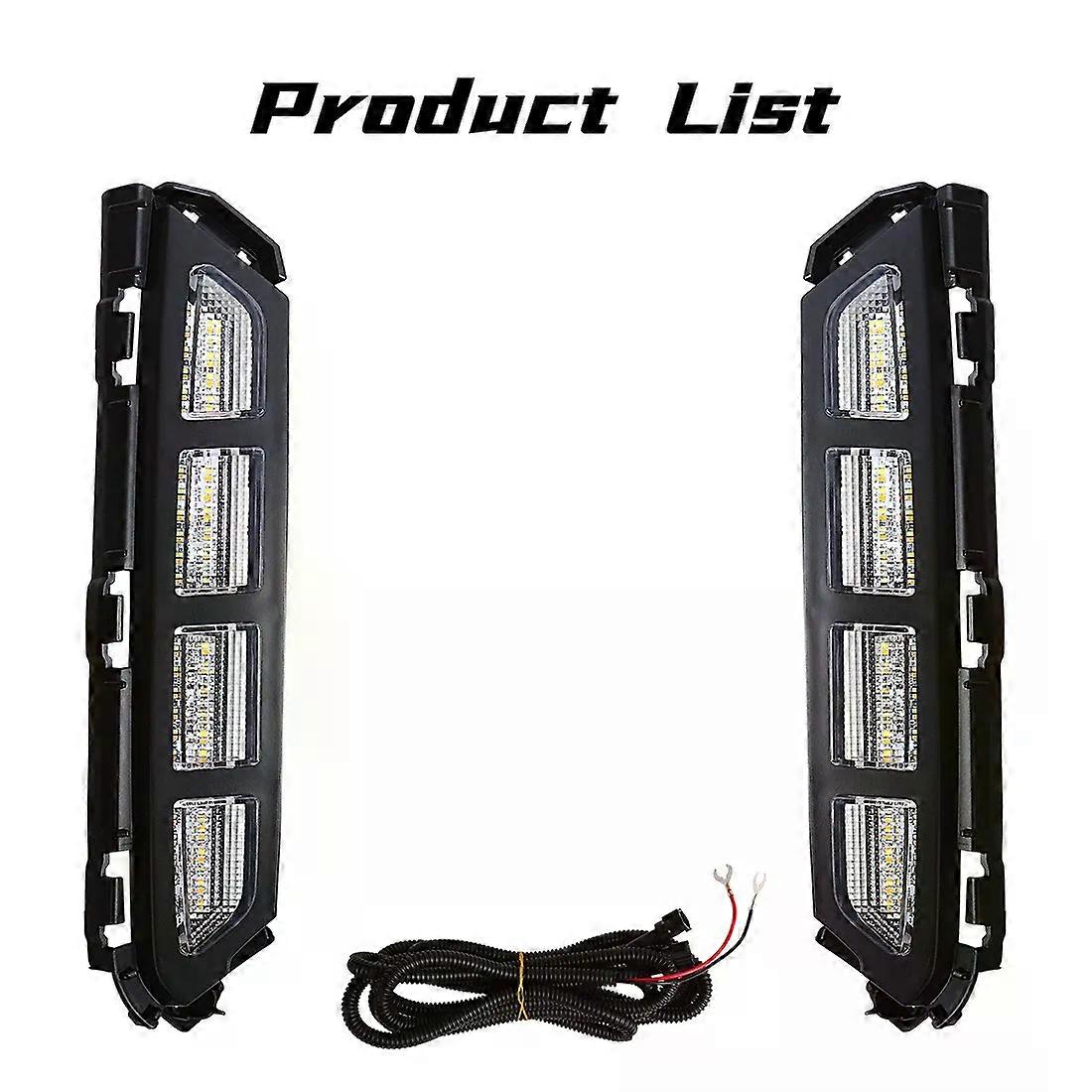 Apply 2Pcs LED Fog Lamp For Hyundai Elantra 2019 2020 DRL Daytime Running Lights White Yellow Turn Signal Light Car Accessories 12V
