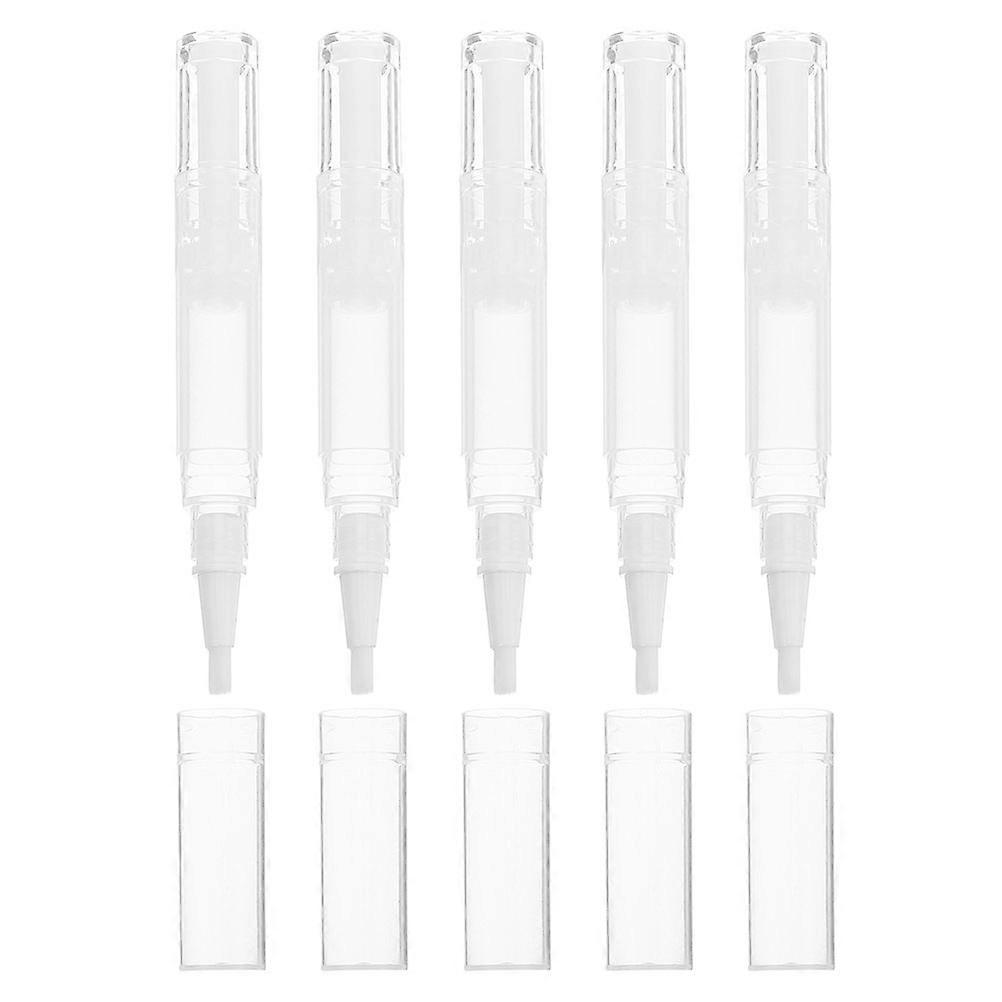 5 Refillable Cuticle Oil Applicator Pens with Brush for Nail Care – Portable Essential Oil Container for Home and Salon Use