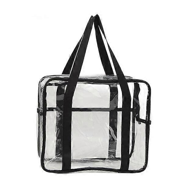Large multi-functional transparent handbag with adjustable shoulder strap for easy security check