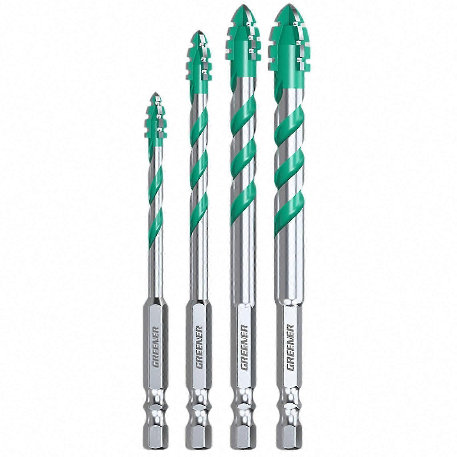 4pcs Four-Flute Sawtooth Eccentric Drill Bits Professional Sturdy Drill Bit Set for Wood/Tile/Etc