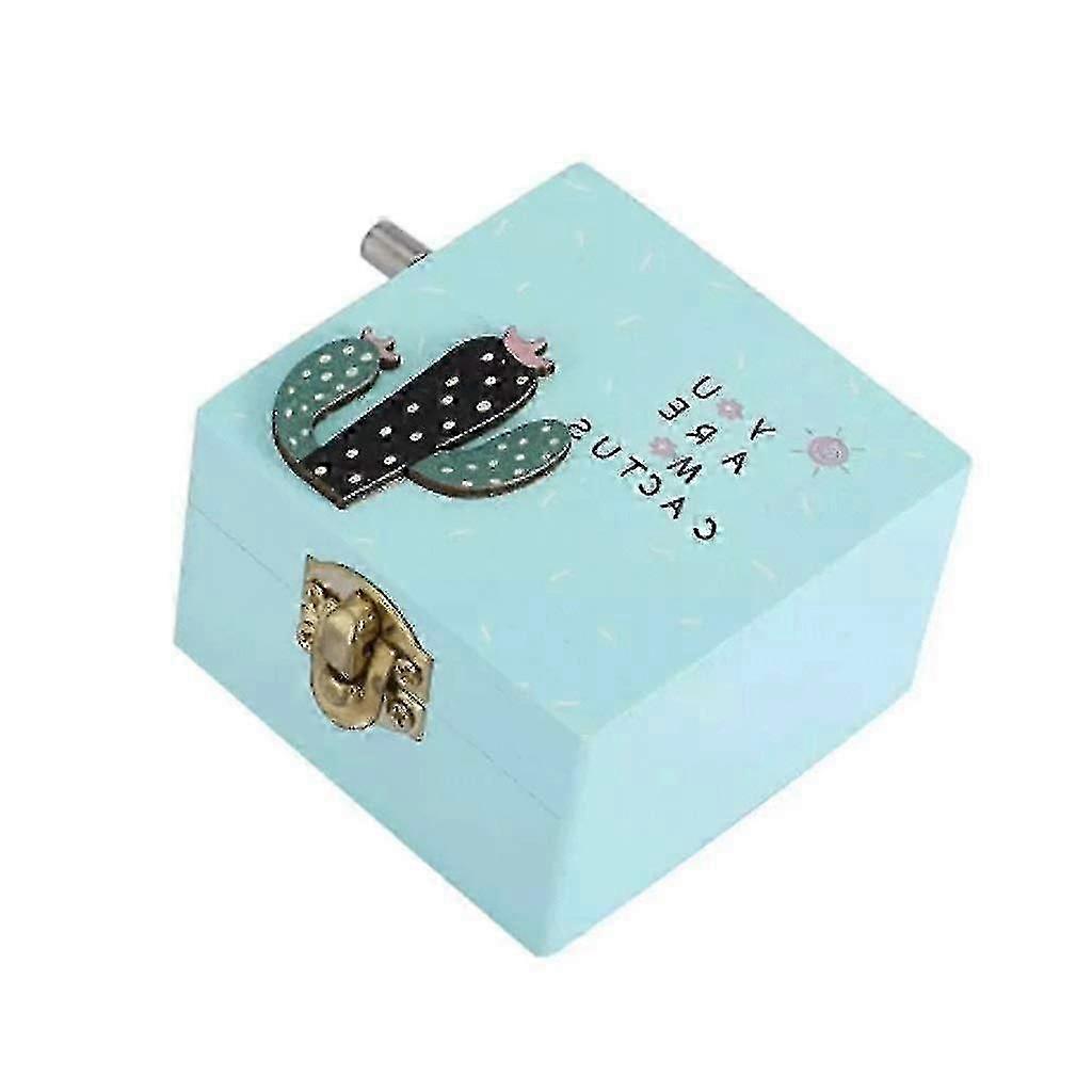 Wooden Music Box Hand-cranked Mechanical Music Box Birthday Gift Wooden Music Box