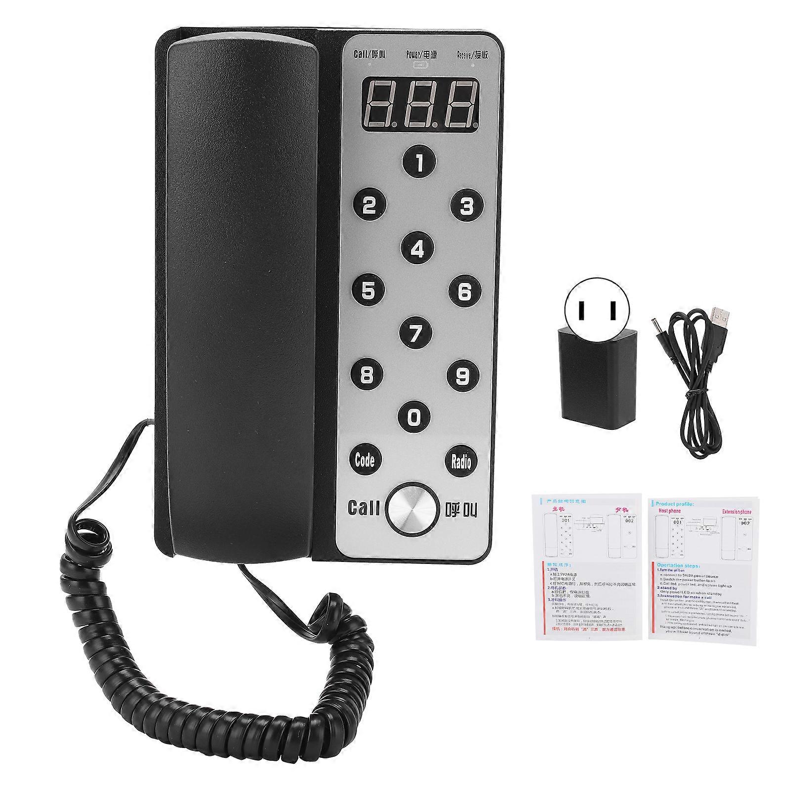 2Sets 1V1 Wireless Intercom Calling Pager Repeater Beeper for Company Hotel Factory Teahouse KTV