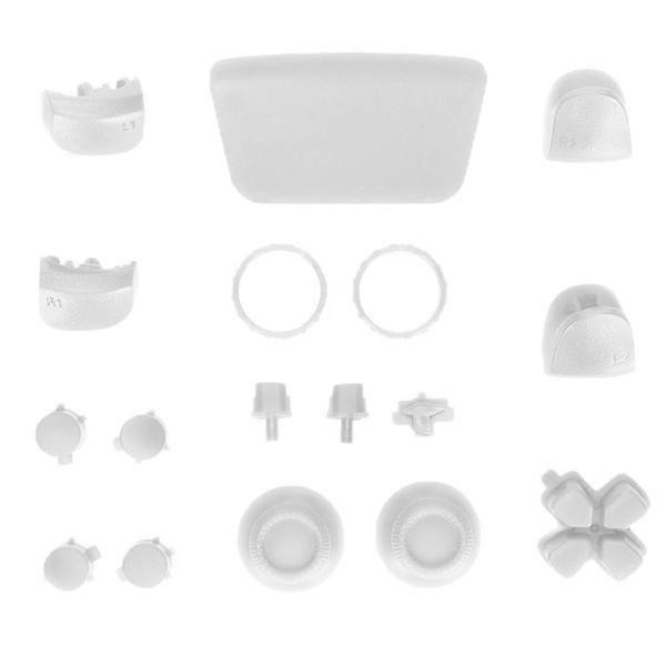Replacement Buttons L2 R2 Full Buttons Set Replacement Button Repair Kit for PS5 Controller White