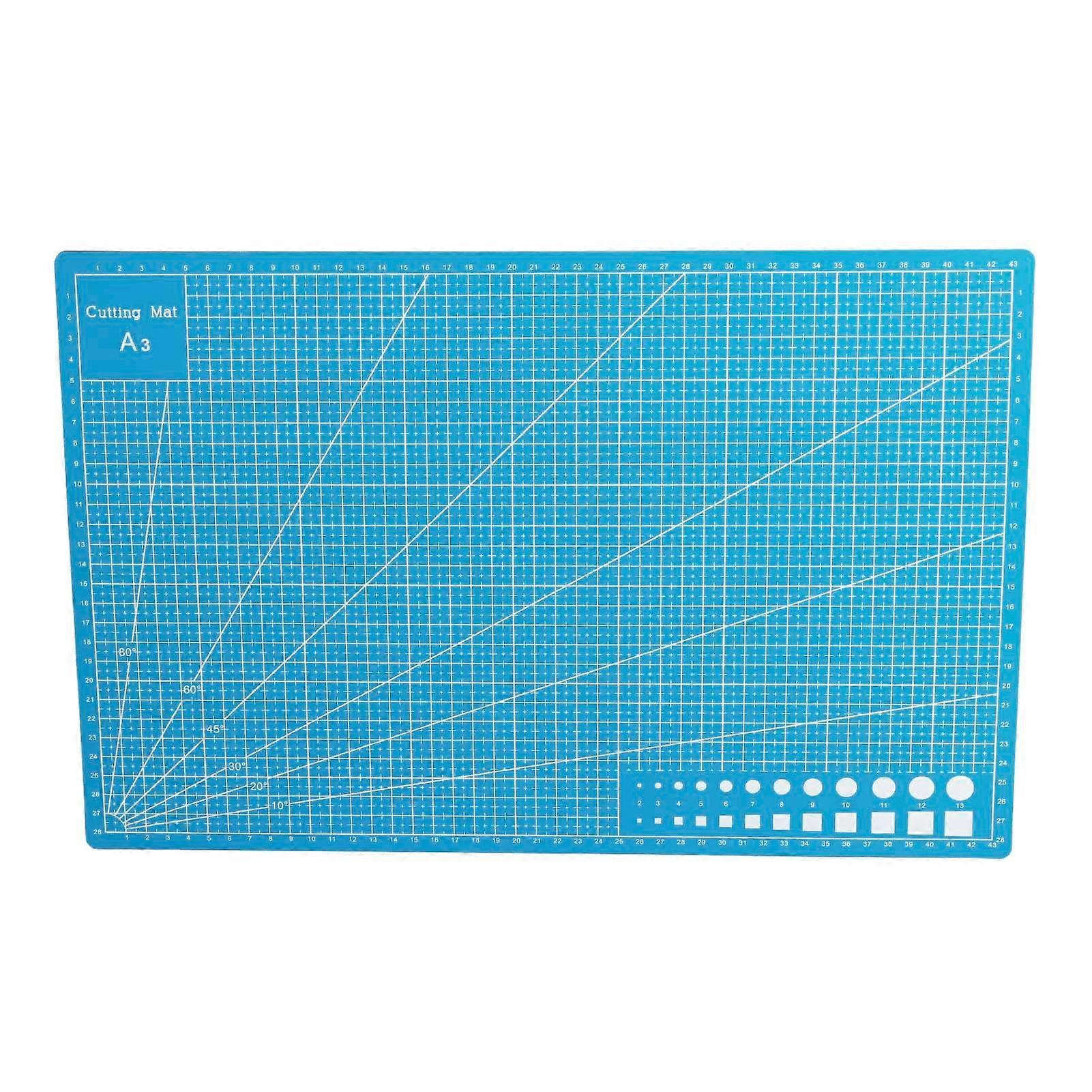 A3 Grid Lines PVC Cutting Mat Self Healing Paper Leather Fabric Cutting Board(Blue)