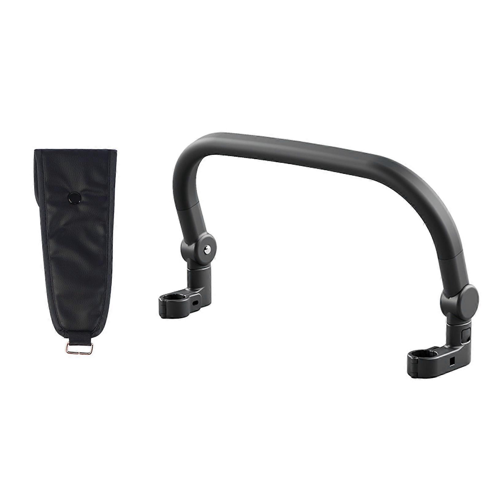Infant Strollers Handrail Front Armrest with Security Enhancement Front Crotch Support Belt Quick Released Design  Black