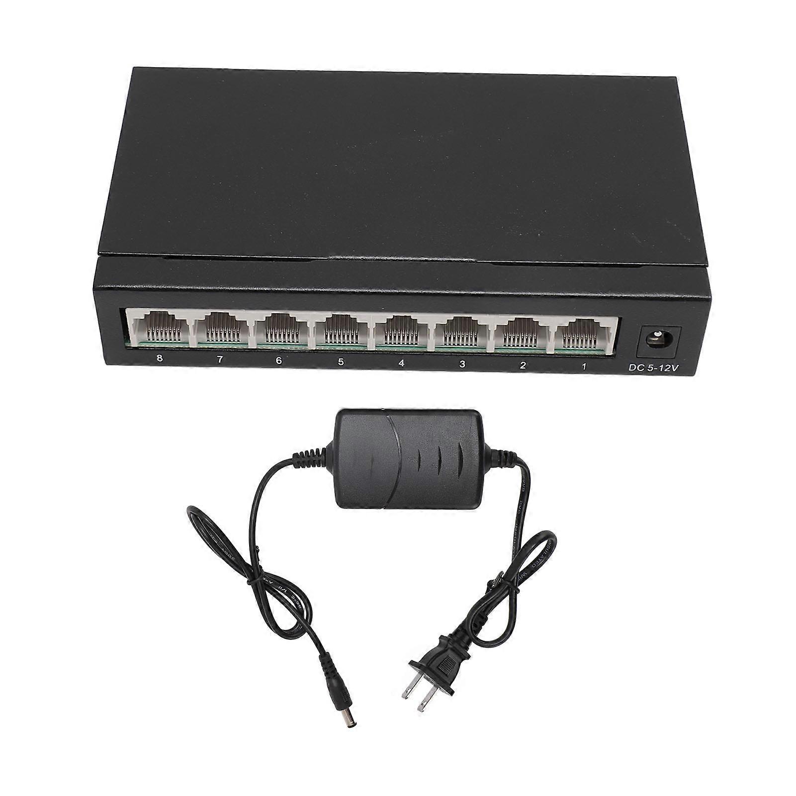 8 Port 10/100Mbps Fast Ethernet Switch Fanless Quiet Unmanaged Network Hub US Plug