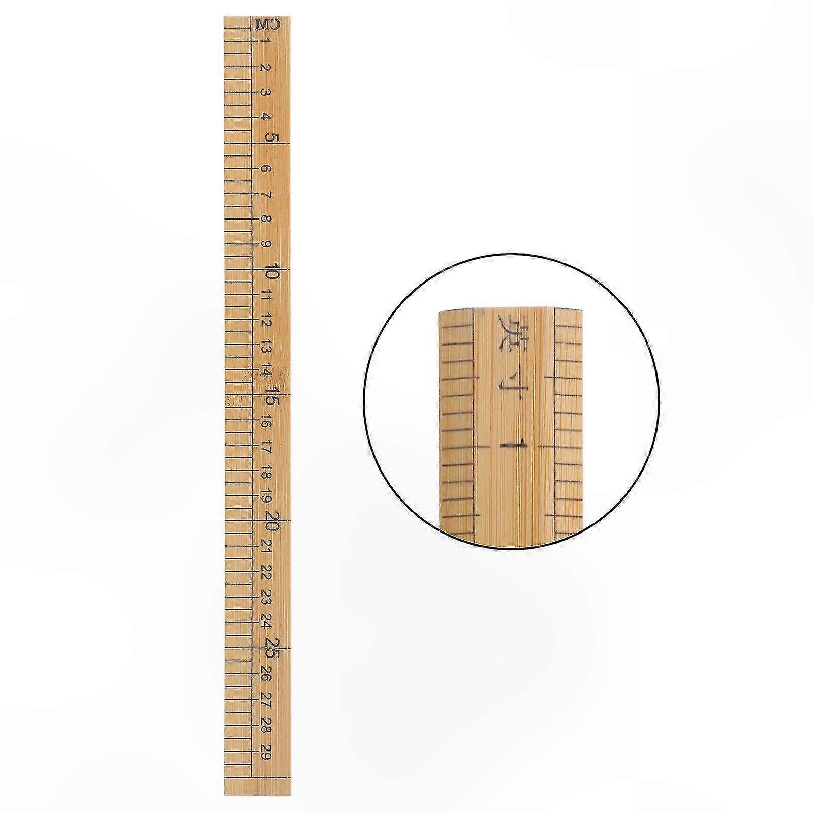 Double-Sided Wooden Ruler Set - 12in & 24in Measurement Tool for School, Drafting, and Student Use
