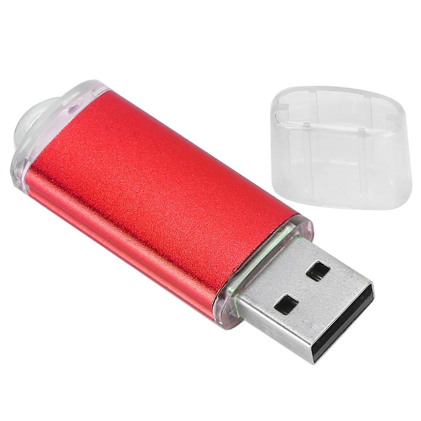 1GB USB Flash Drive Red Transparent Cover Portable Memory Stick