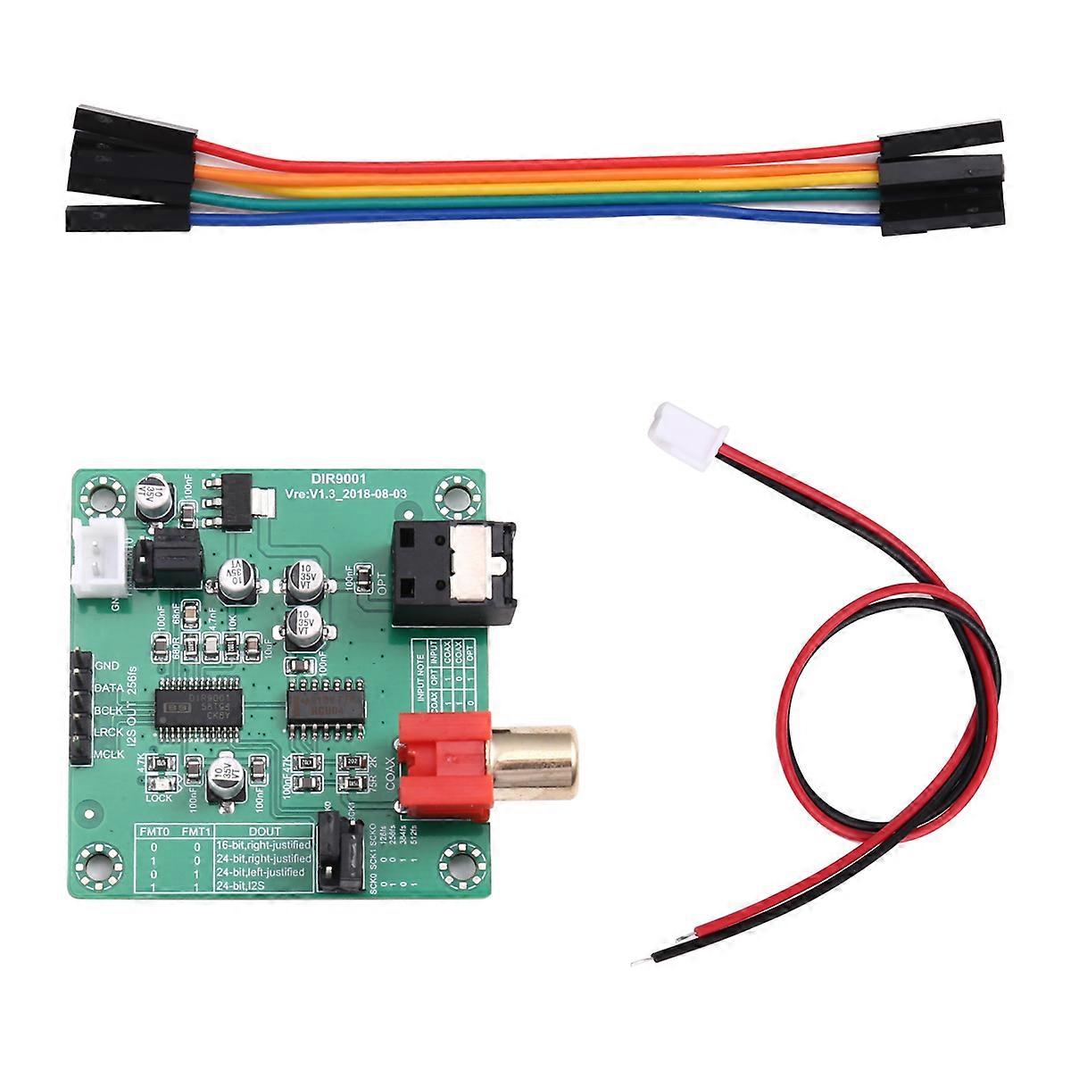DIR9001 Digital Audio Receiver Coaxial Optical Fiber Receiving SPDIF to I2S Output Sample Rate 24bit 96khz