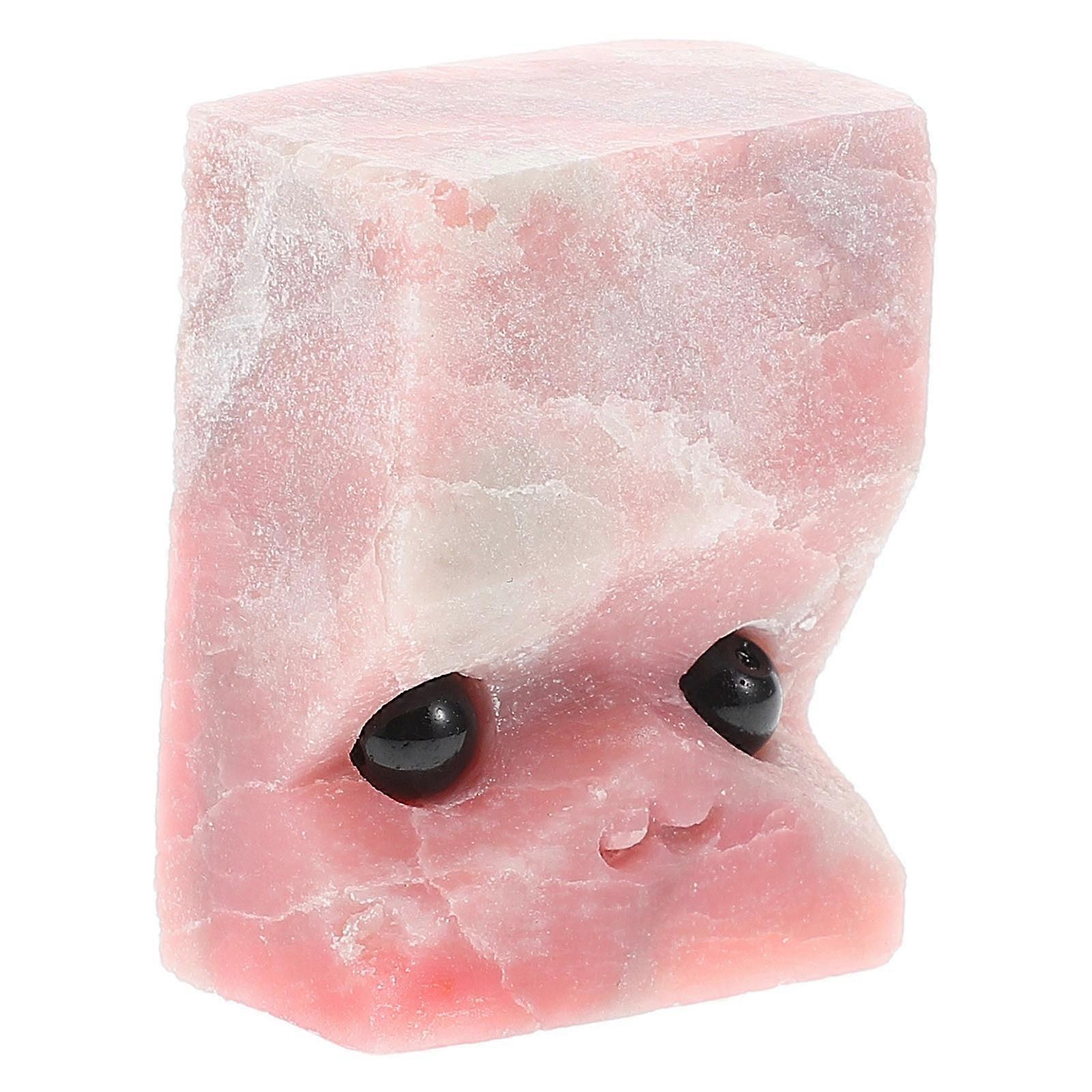 Pink Crystal Hedgehog Ornament for Decoration Carved Design Vibrant Colors Smooth Texture