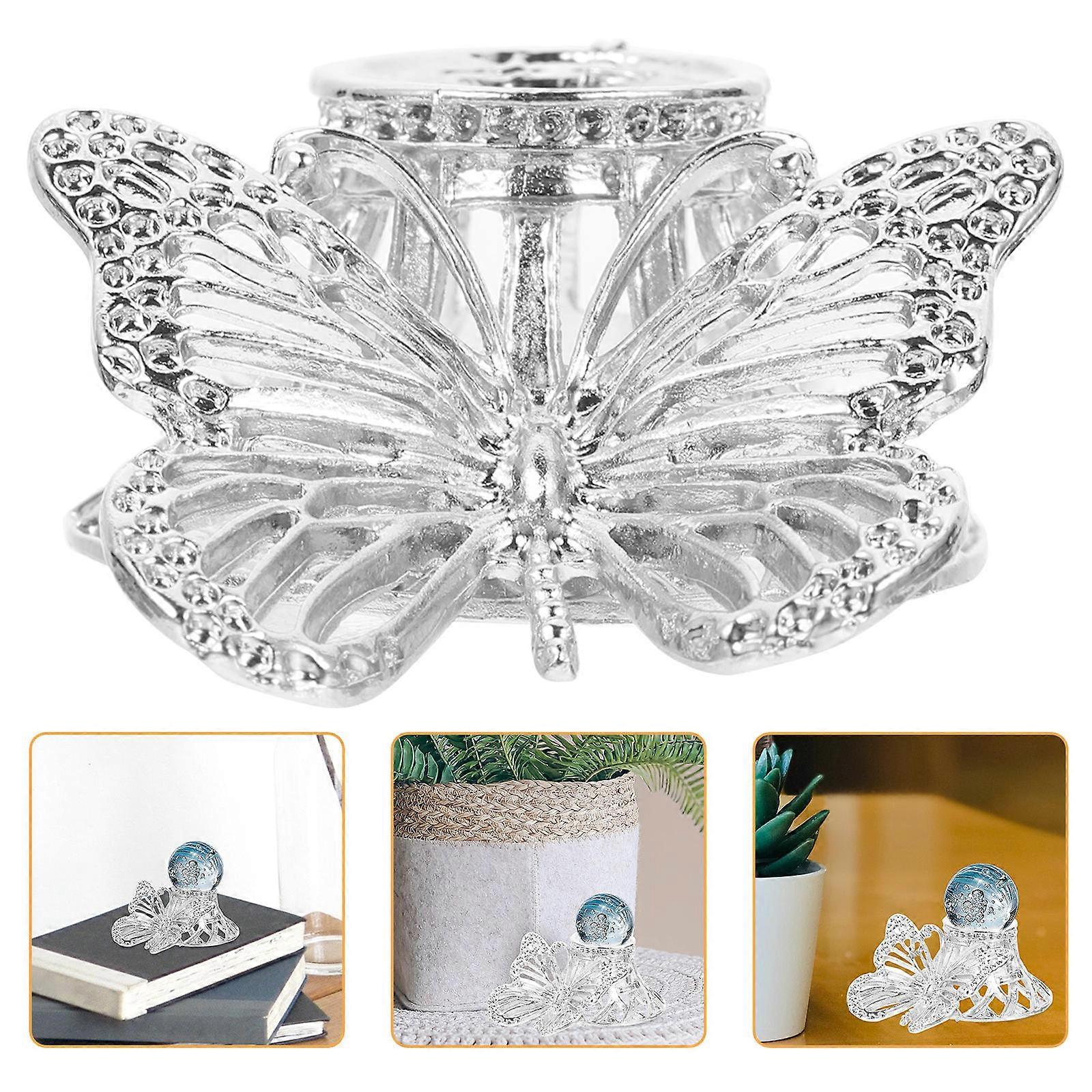 Display Rack For Crystal Sphere In Silver Suitable For Bedroom And Study Room 1 Set