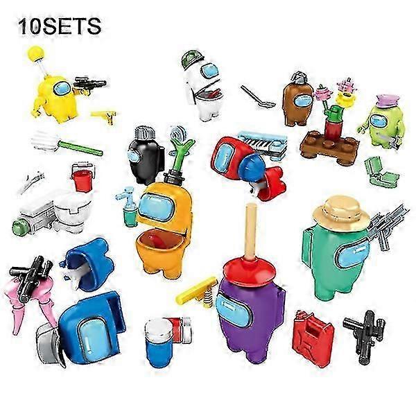 10x DIY game minifigure building blocks kit, space dolls, Among Us.