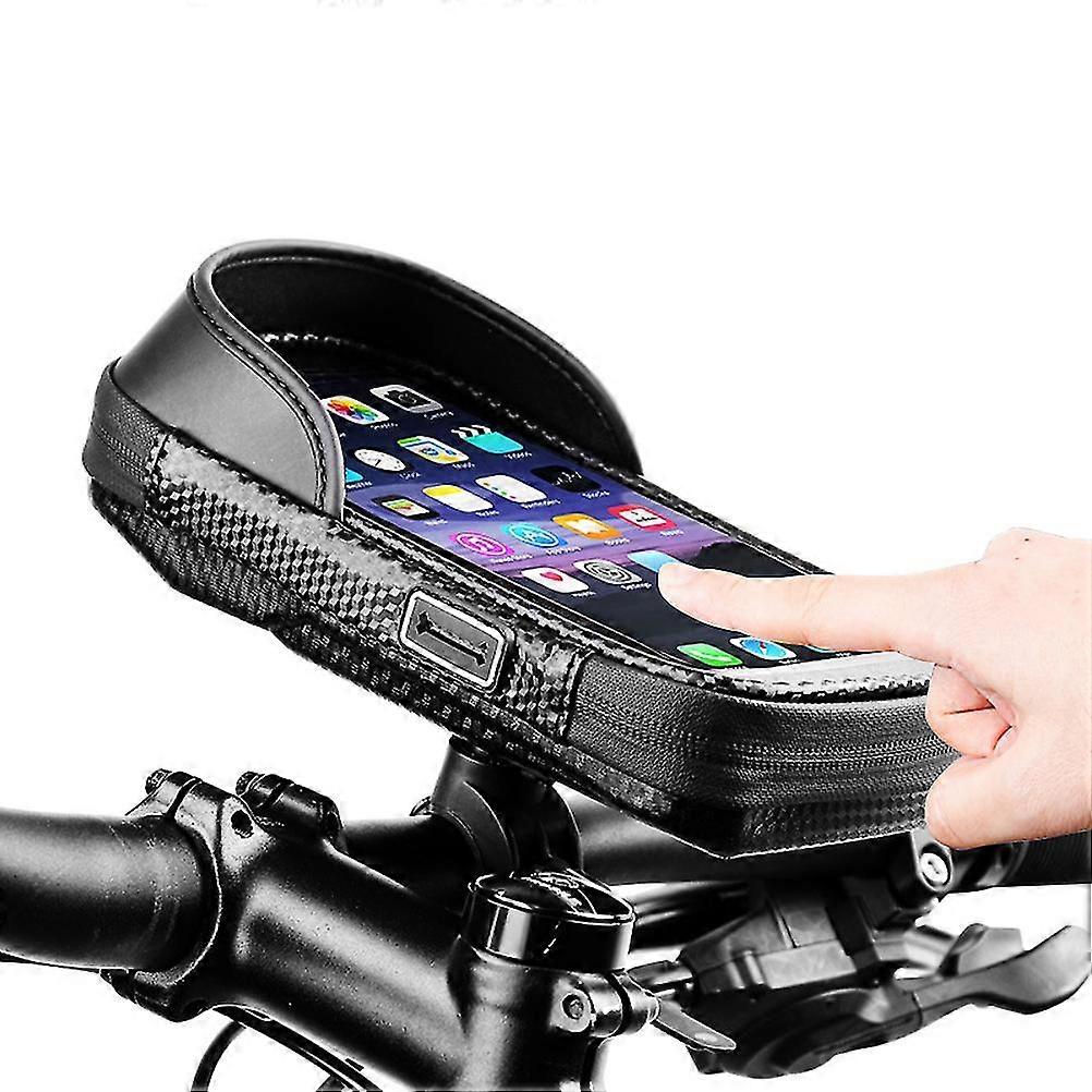 Optimized Bike Phone Mount Bag: 6.5in Waterproof Front Frame Bag with 360° Rotatable Handlebar and Touch Screen Compatibility