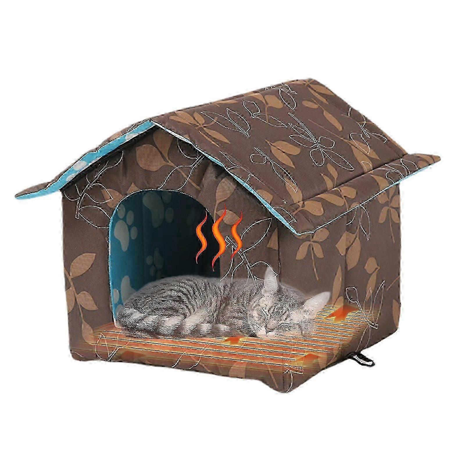 Winter House With Self Warming Pad-Outdoor Indoor Weather-Proof Heat Insulated Shelter Enclosure for Cats Dogs Rabbits 2025
