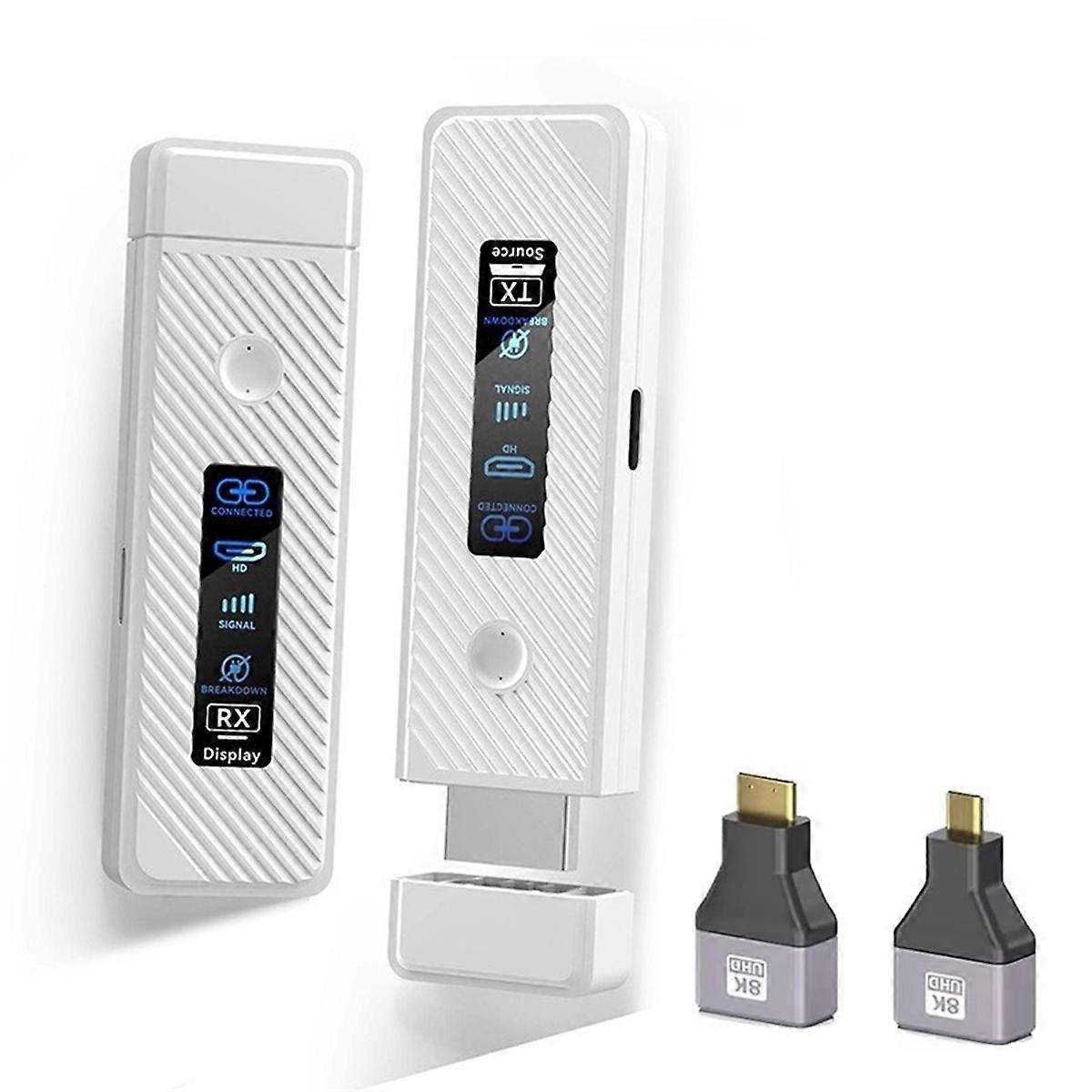 Wireless -Compatible Transmitter and Receiver LED Display White