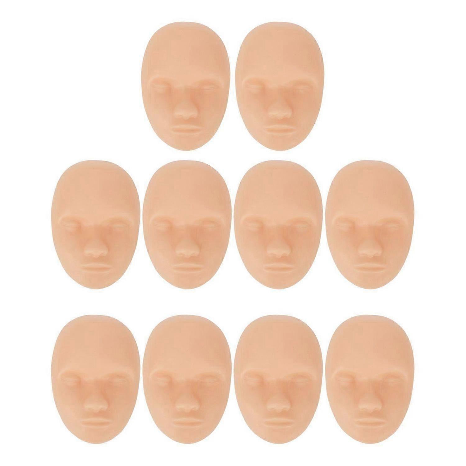 2025 Latest Model 10pcs Tattoo Practice Skin Head 3D Soft Silicone Eyebrow Eye...