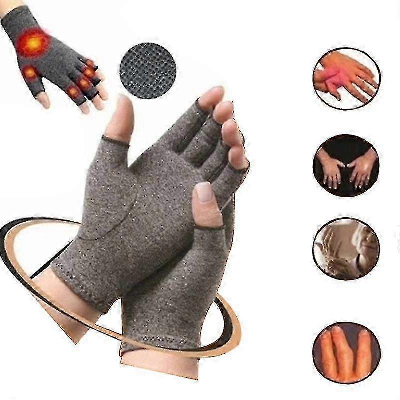 Winter Unisex Arthritis Gloves with Half Finger Design - Compression Touch Screen Technology