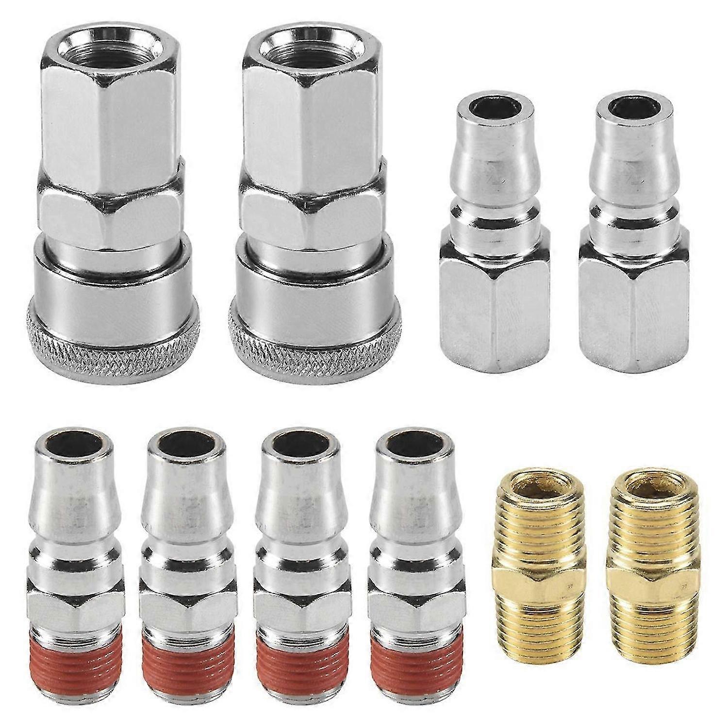 10Pcs 1/4 inch BSP Air Line Hose Compressor Fitting Connector