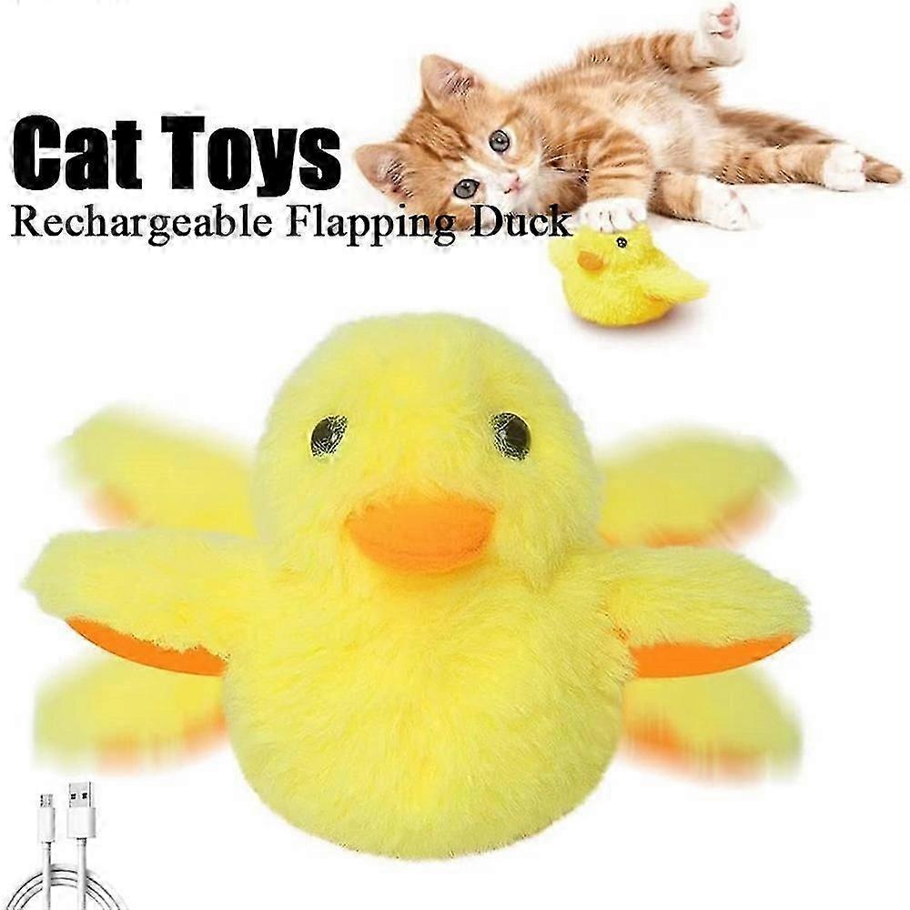 Little Yellow Duck Plush Doll Flapping Vibration Cat Interactive Rechargeable